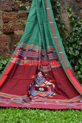 Green Dhalapathar Nartaki Cotton Saree