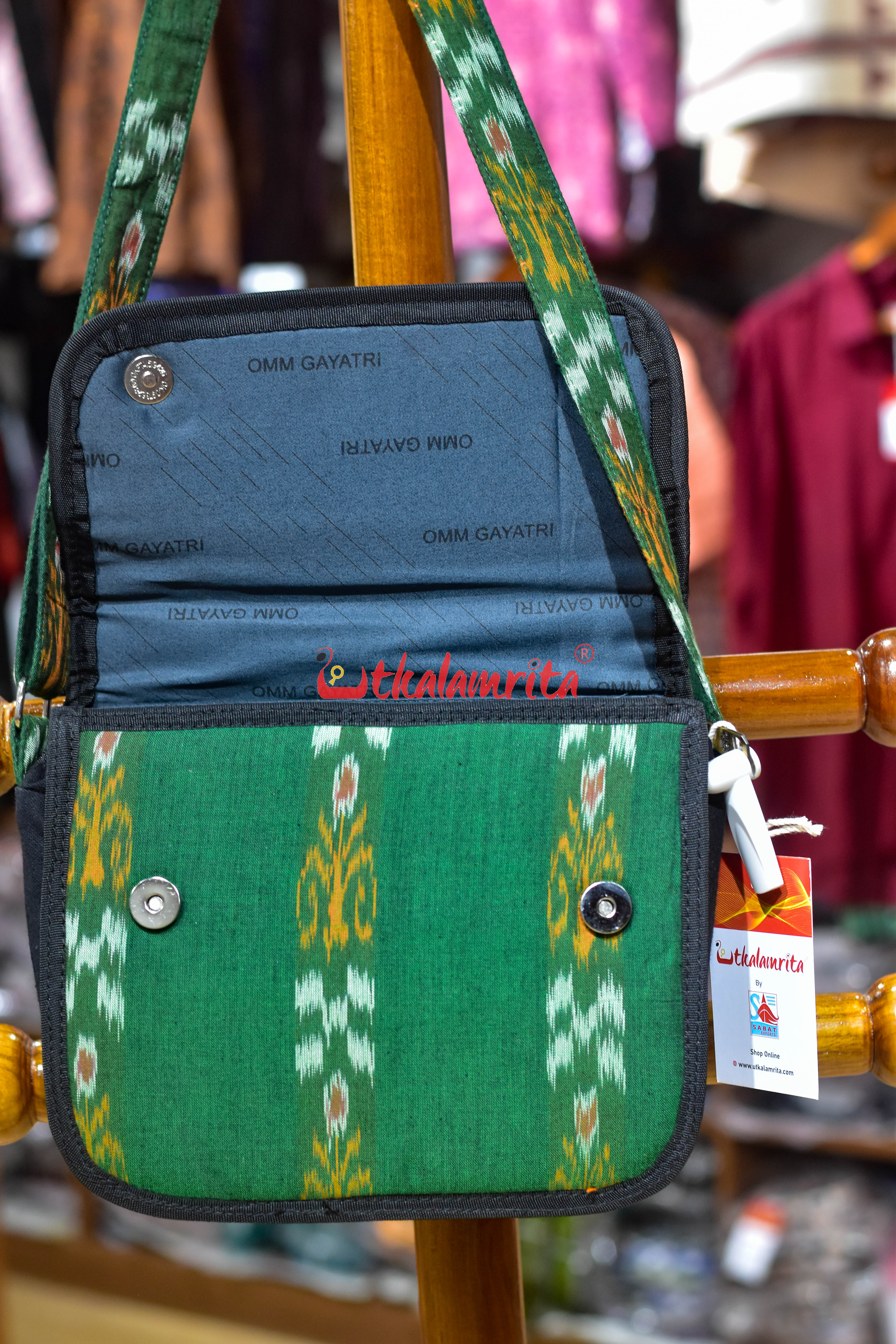 Green Special Bandha Button Sling Bag