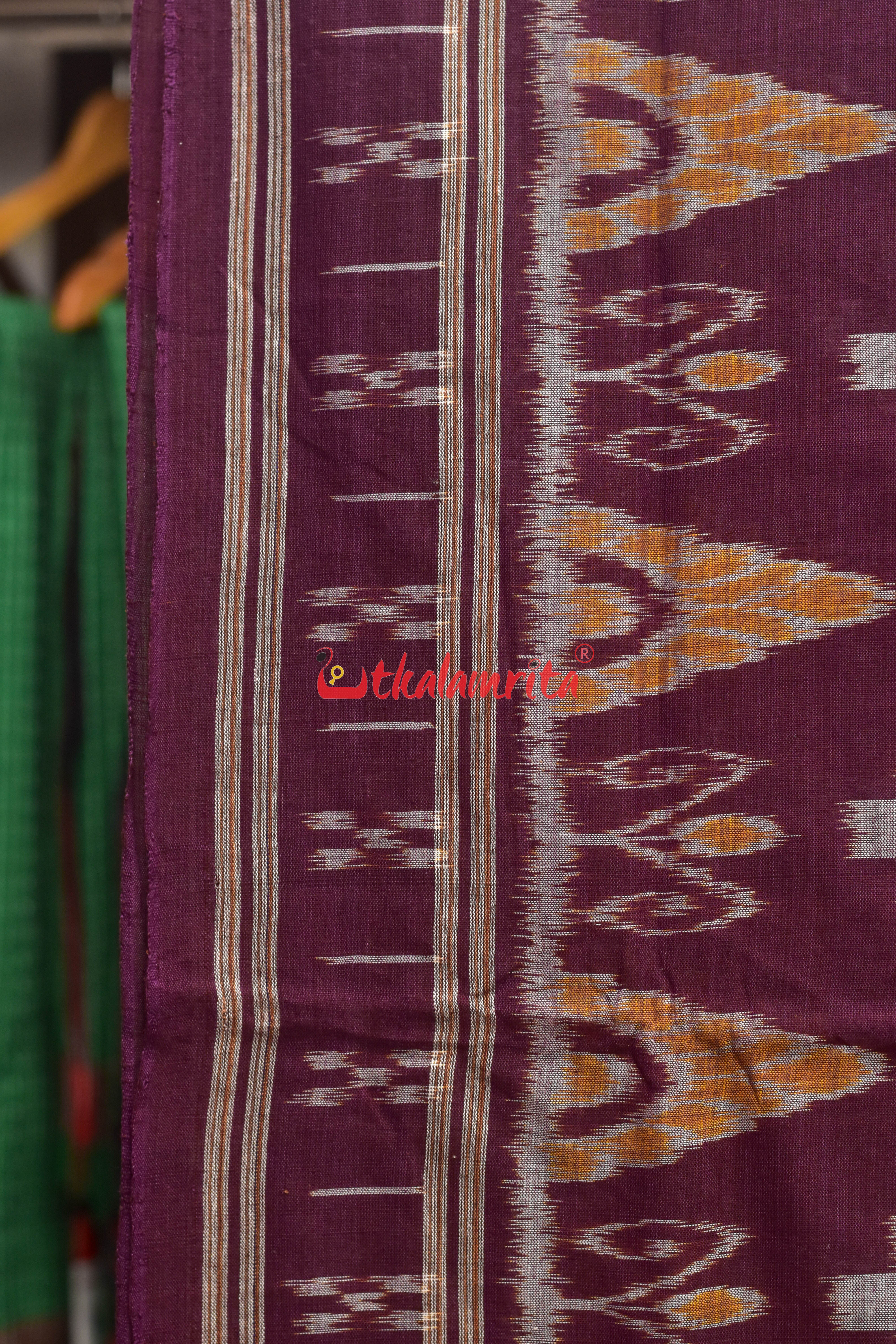 Light Peach Phula Scot Khandua Cotton Saree