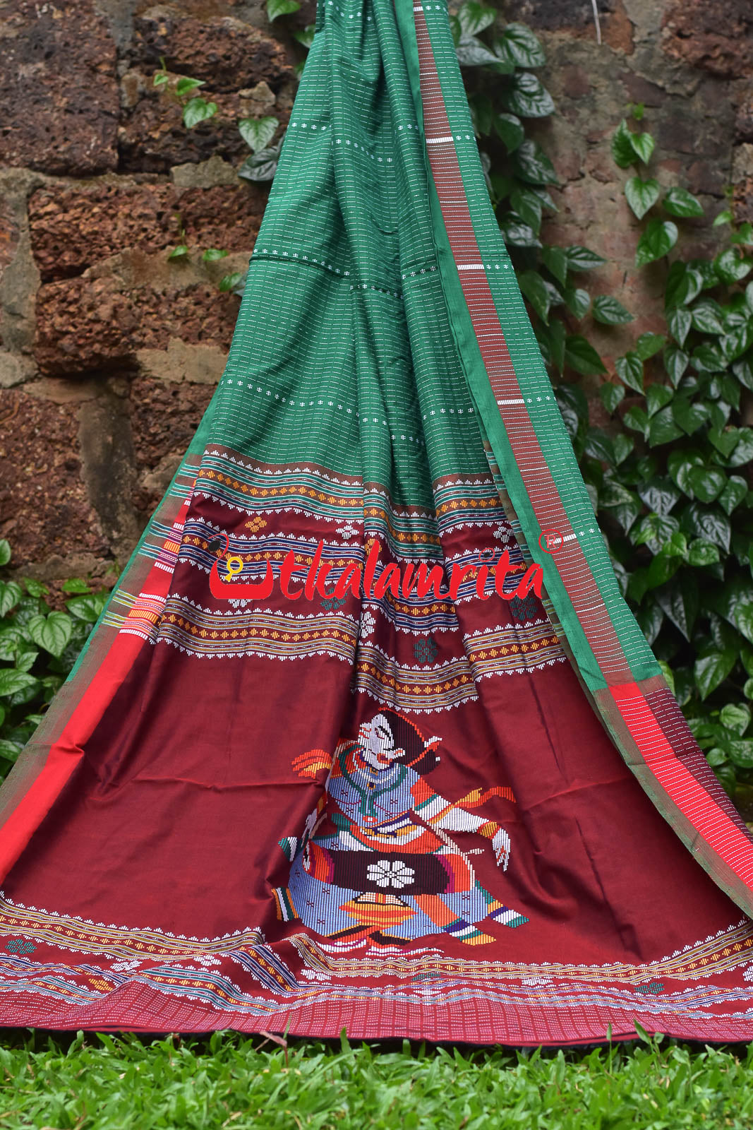 Green Dhalapathar Nartaki Cotton Saree