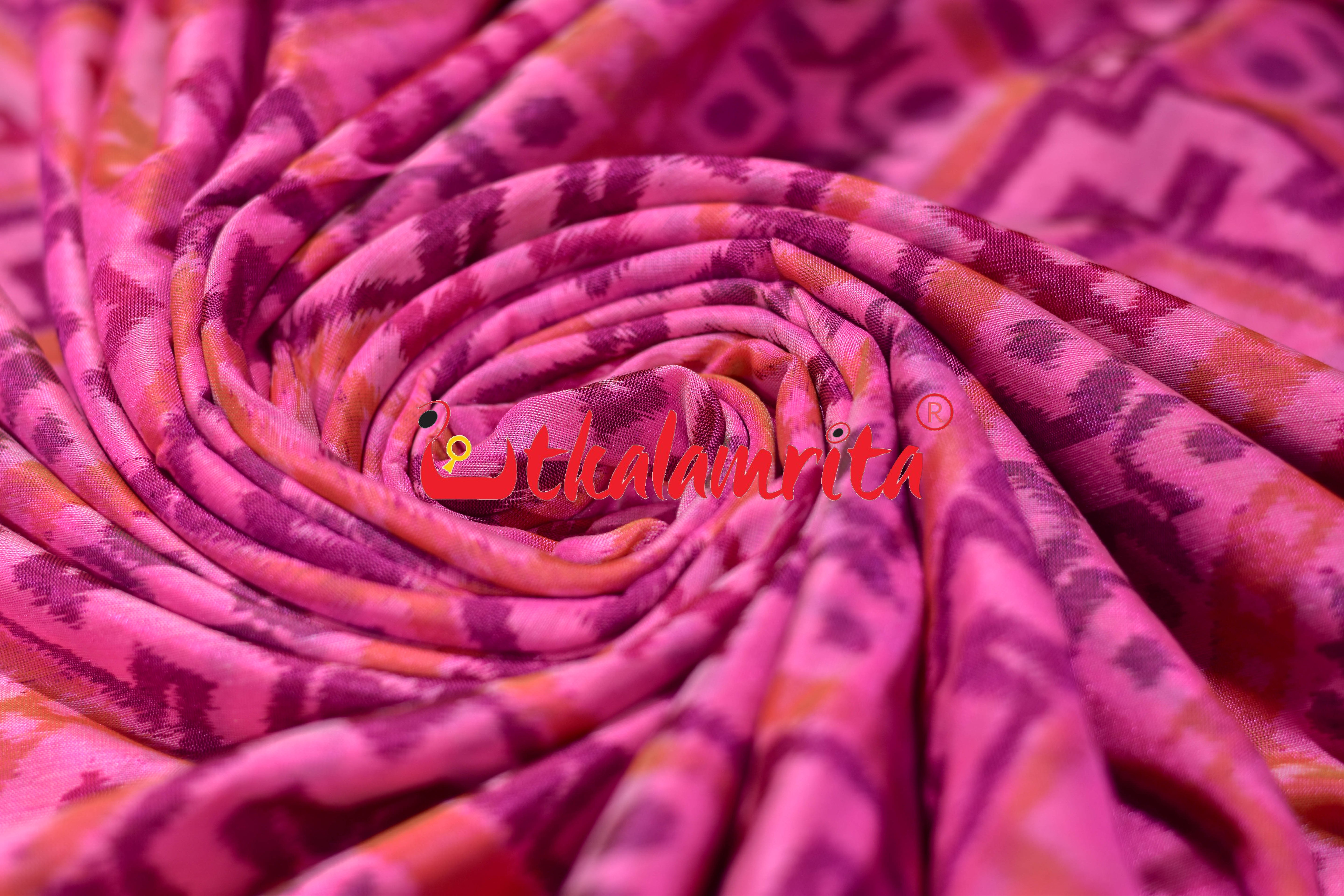 Pink Thikiri Phula Sambalpuri Bapta (Fabric)