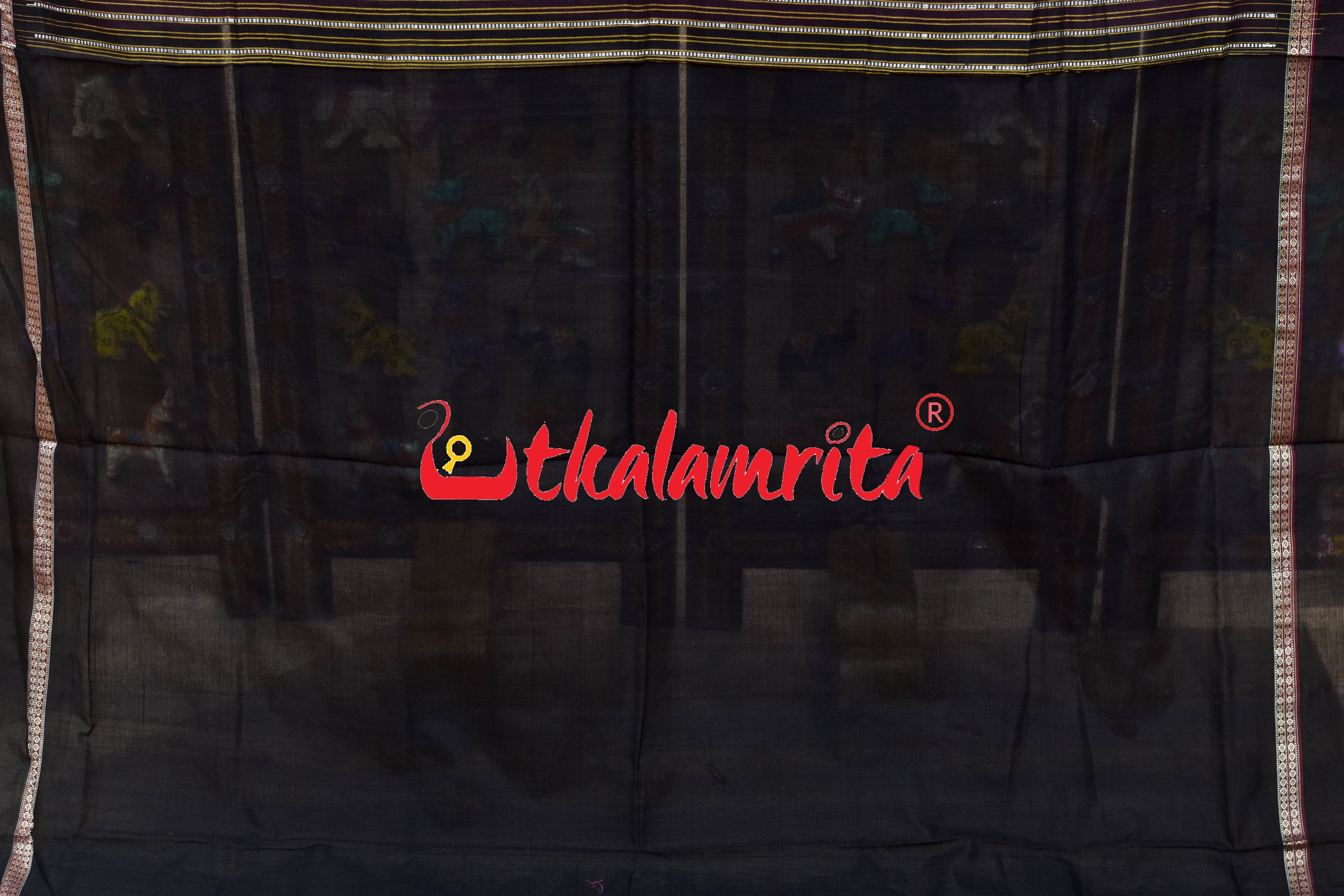 Pink Pasapali Border Sambalpuri Cotton Saree