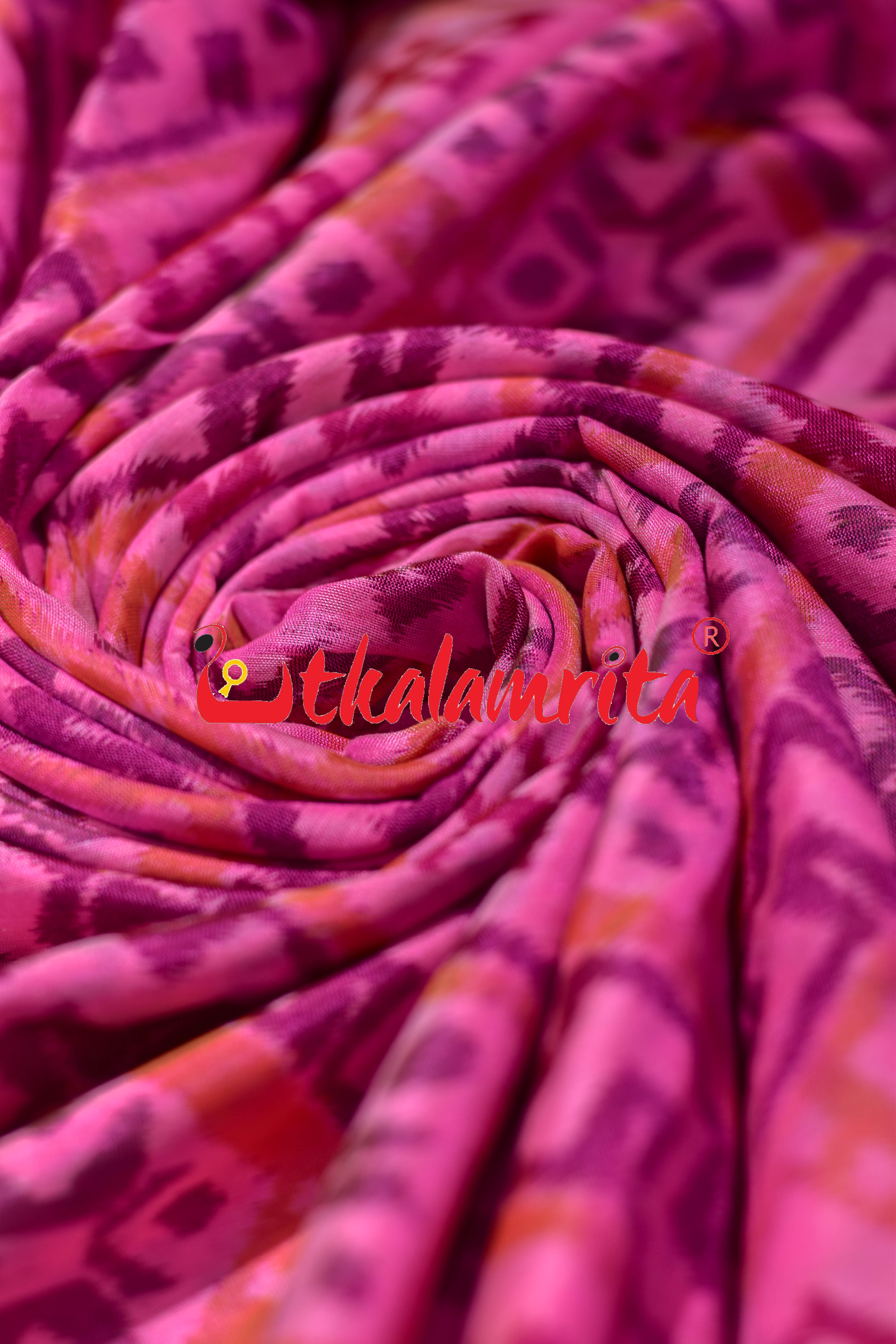Pink Thikiri Phula Sambalpuri Bapta (Fabric)