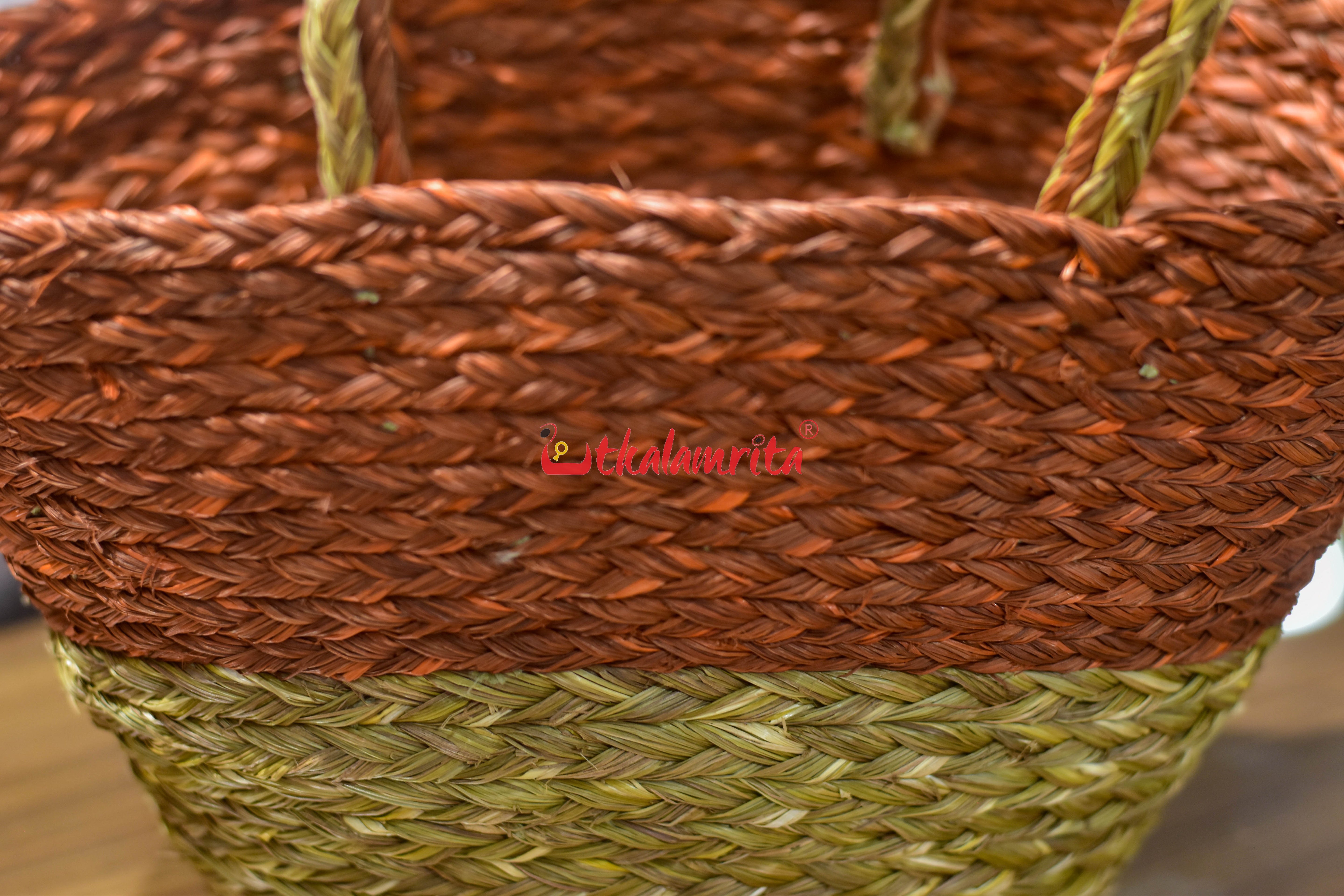 Sabai Grass Rust & Natural Tote Bag