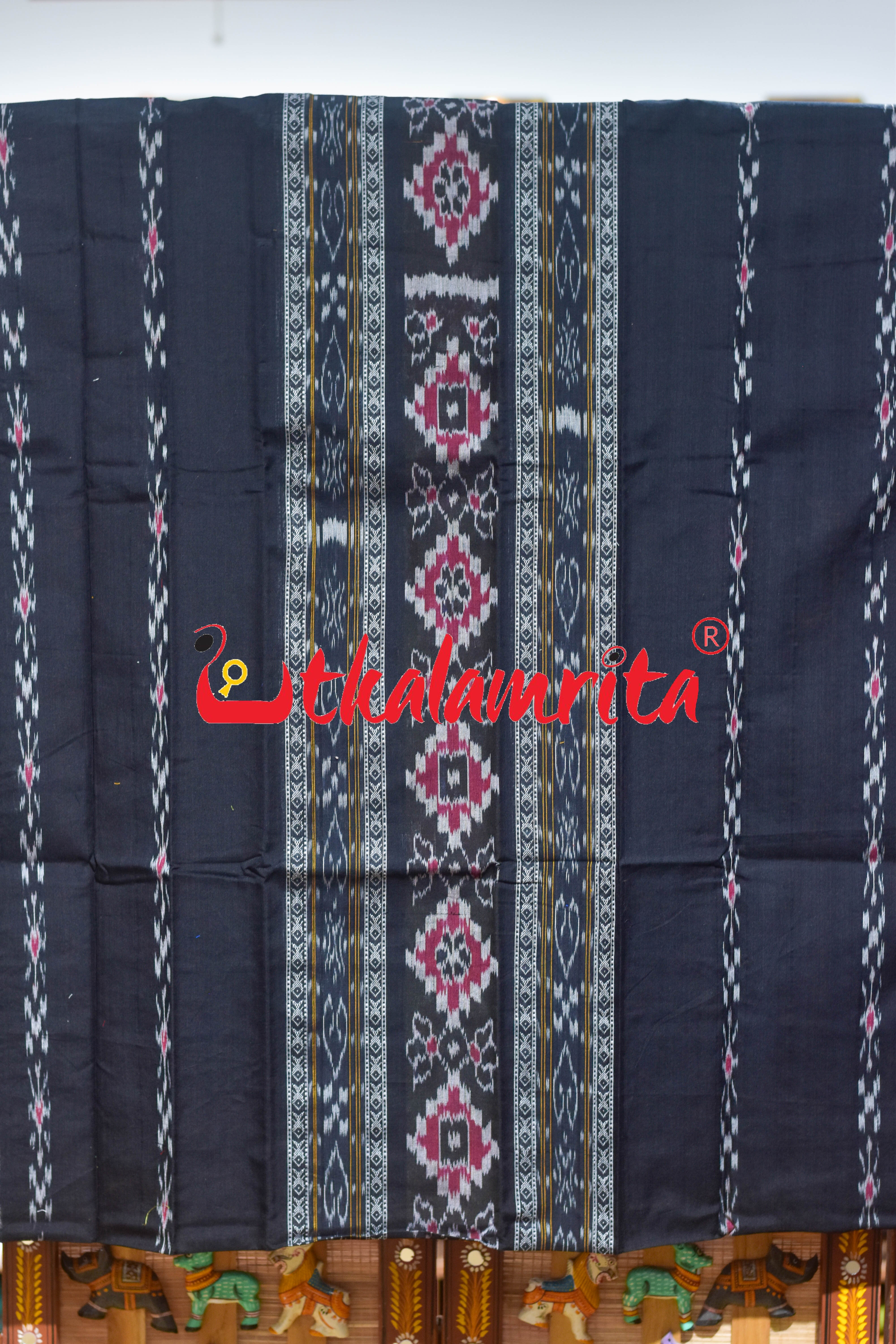 Black Red Middle Design Cotton Dress Set