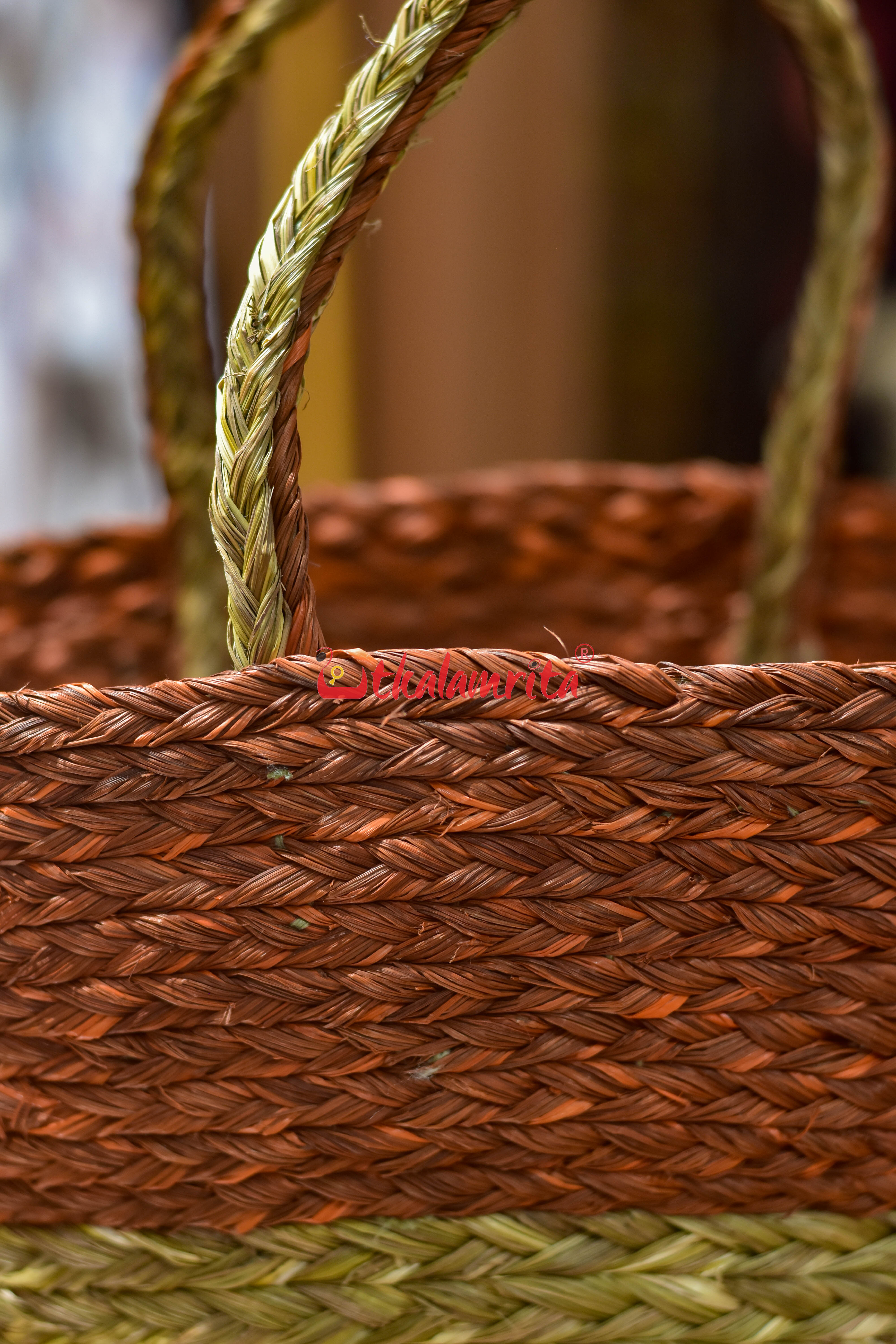 Sabai Grass Rust & Natural Tote Bag