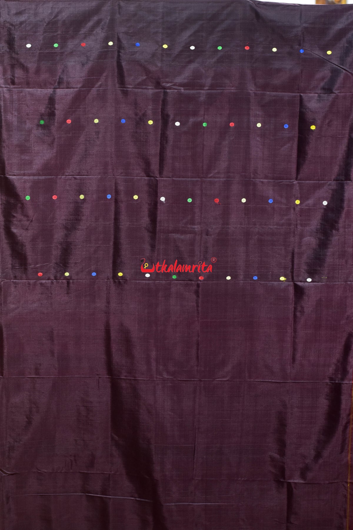 Coffee Red Multi Color Flower Buti Dongria Silk Saree