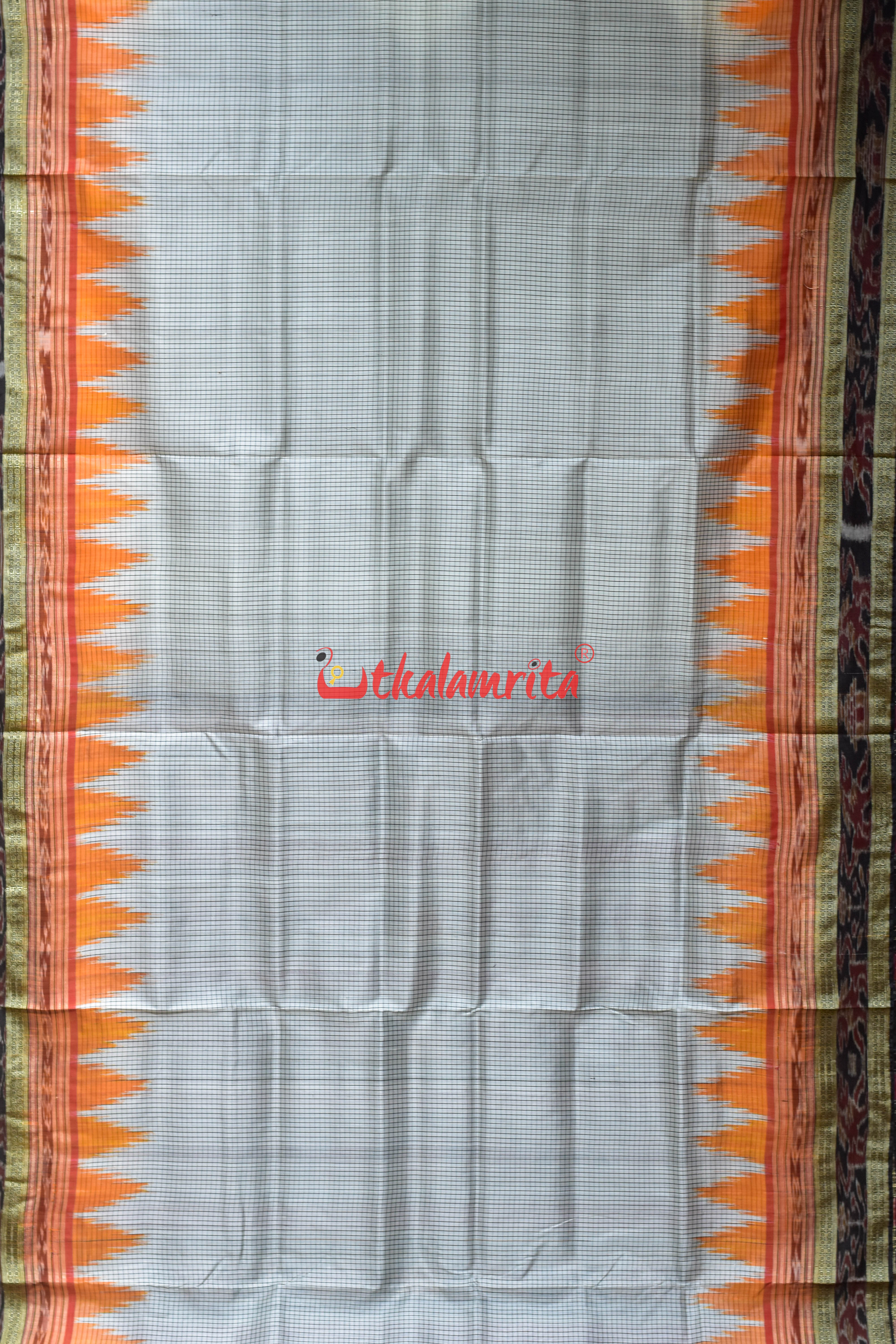 Orange Kumbha Khandua Sachipar Silk Saree
