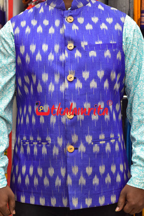 Blue Chhatu Gopalpur Tussar (Modi Jacket)