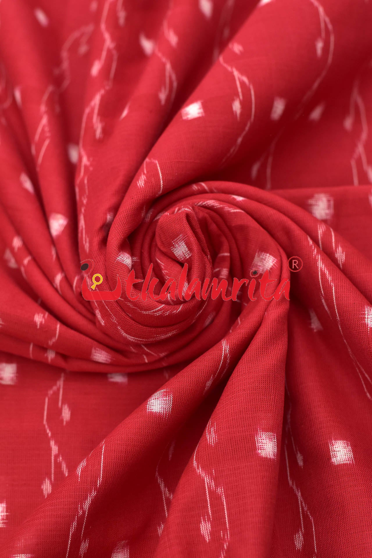 Red Lahari Sambalpuri Tipa (Fabric)