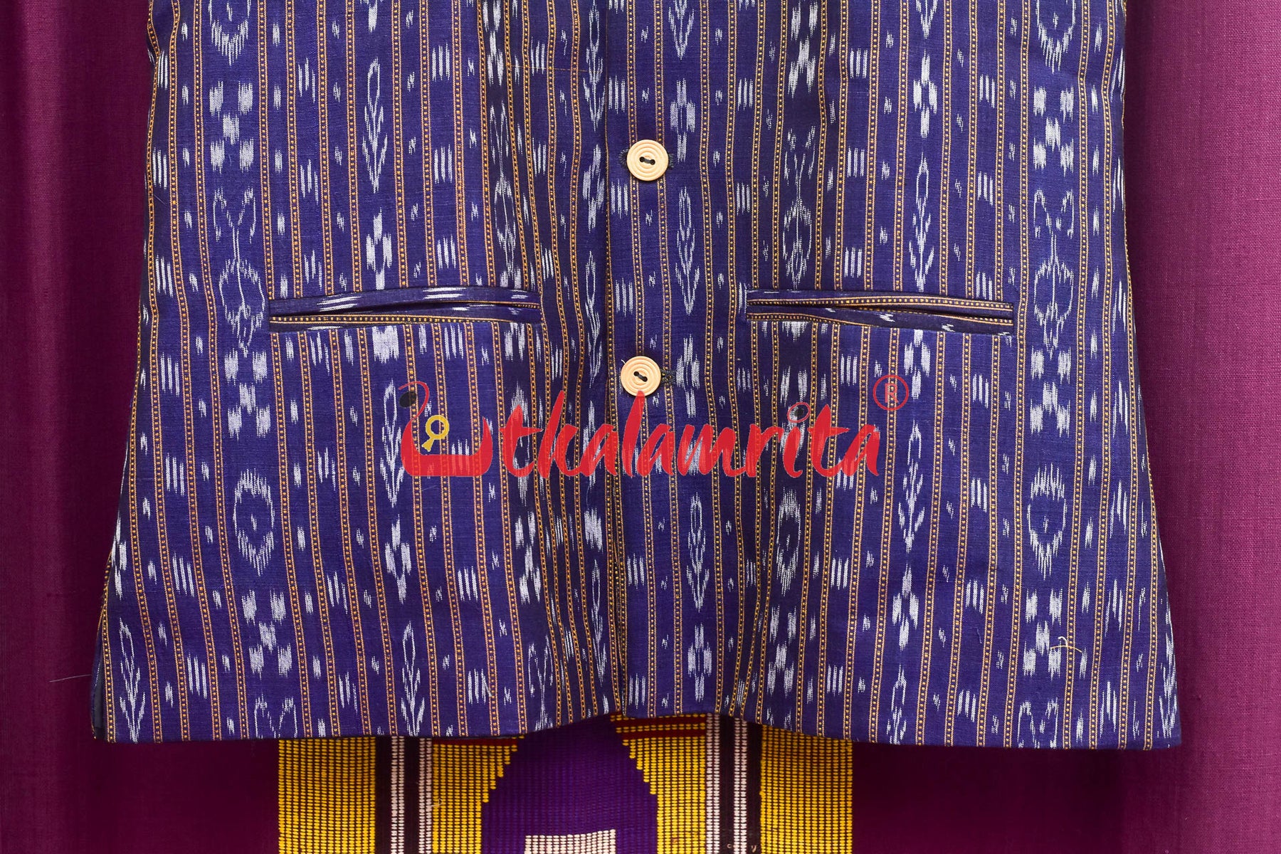 Royal Blue Ikat (Men's Jacket)