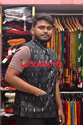 Black Tribals Sambalpuri Bandha Silk (Modi Jacket)