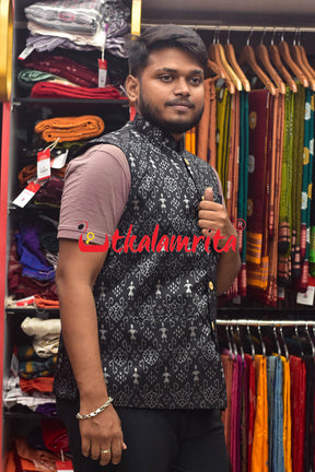 Black Tribals Sambalpuri Bandha Silk (Modi Jacket)