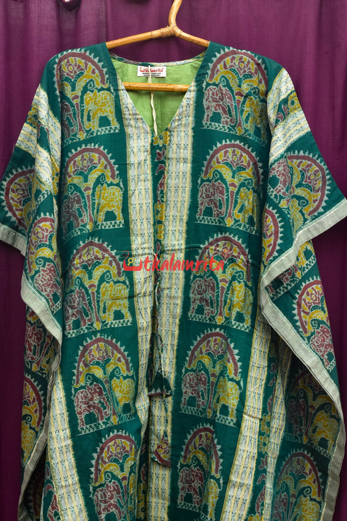 Green Nartaki Sambalpuri (Kaftan)