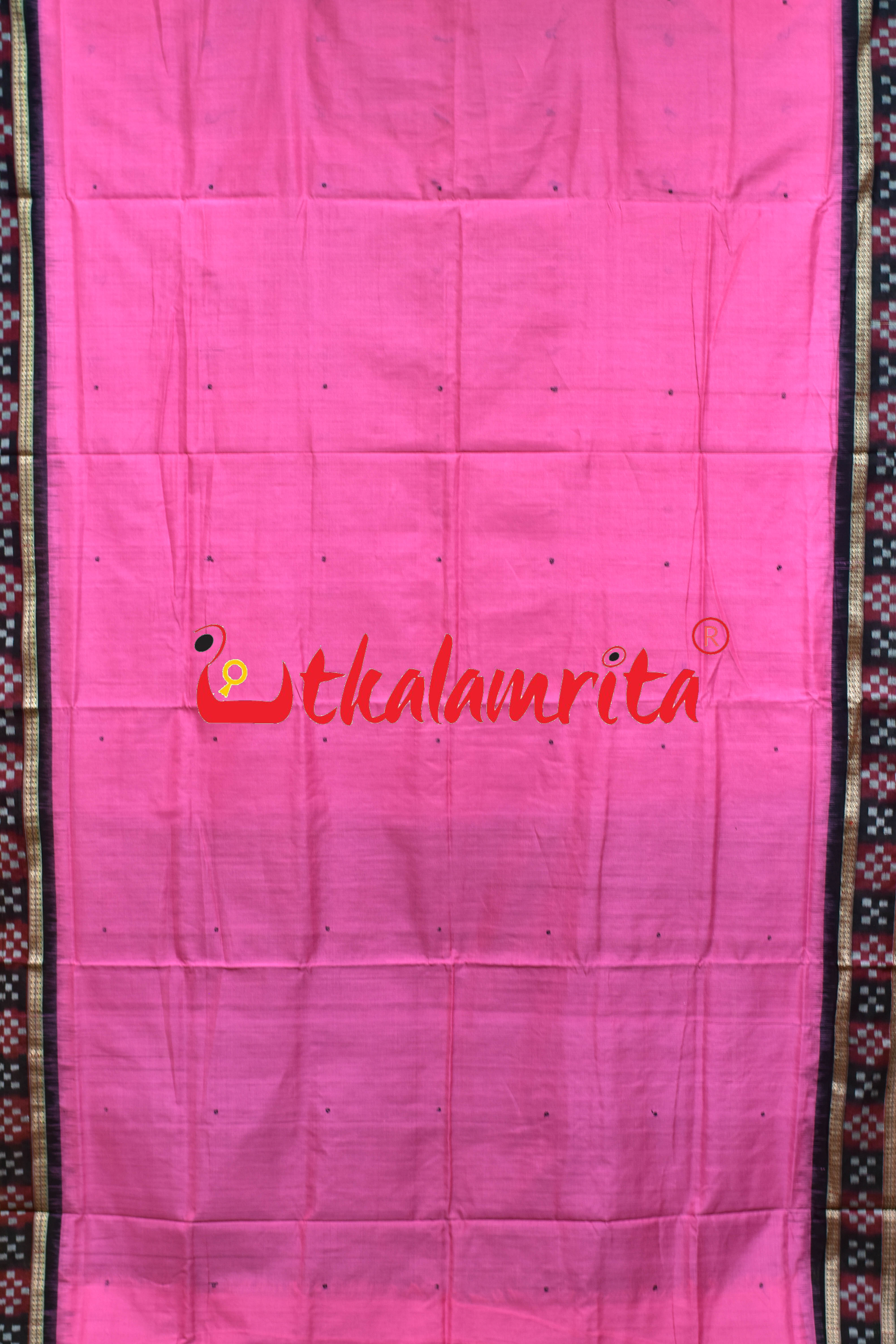 Pink Pasapali Border Sambalpuri Cotton Saree