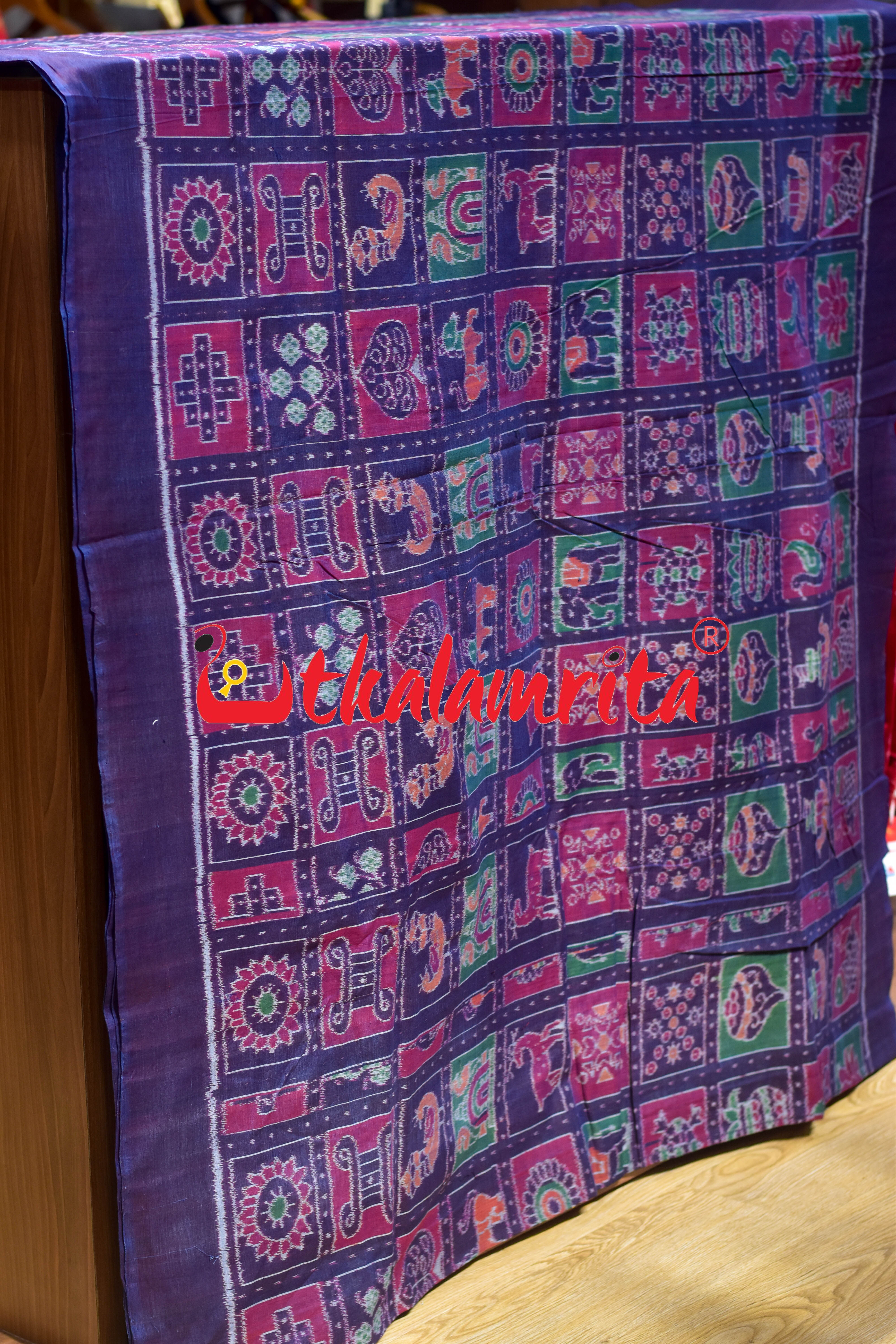 Dasakothi Blue Sambalpuri Cotton (Fabric)