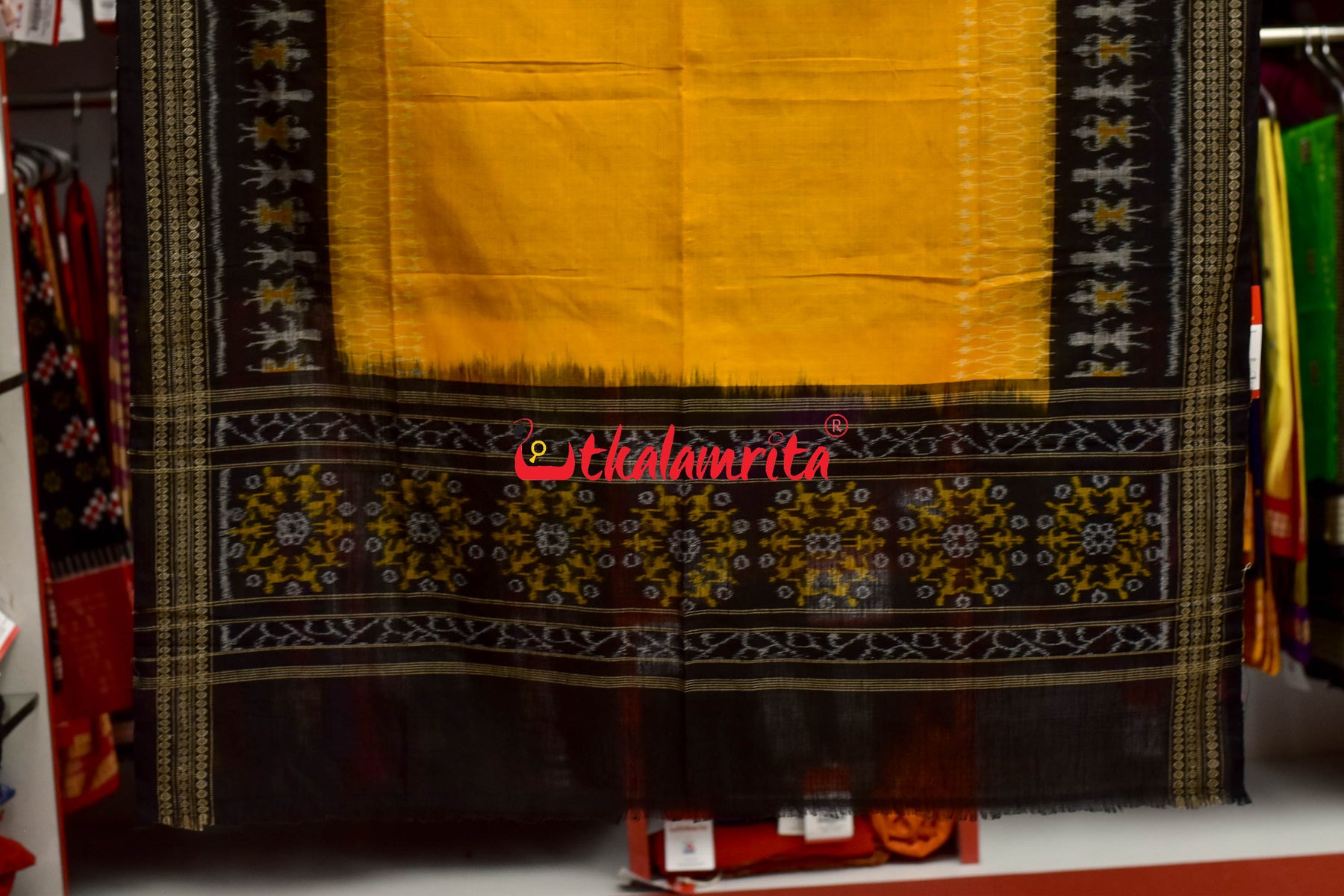 Tribal Dhadi Bandha Yellow Black (Dupatta)