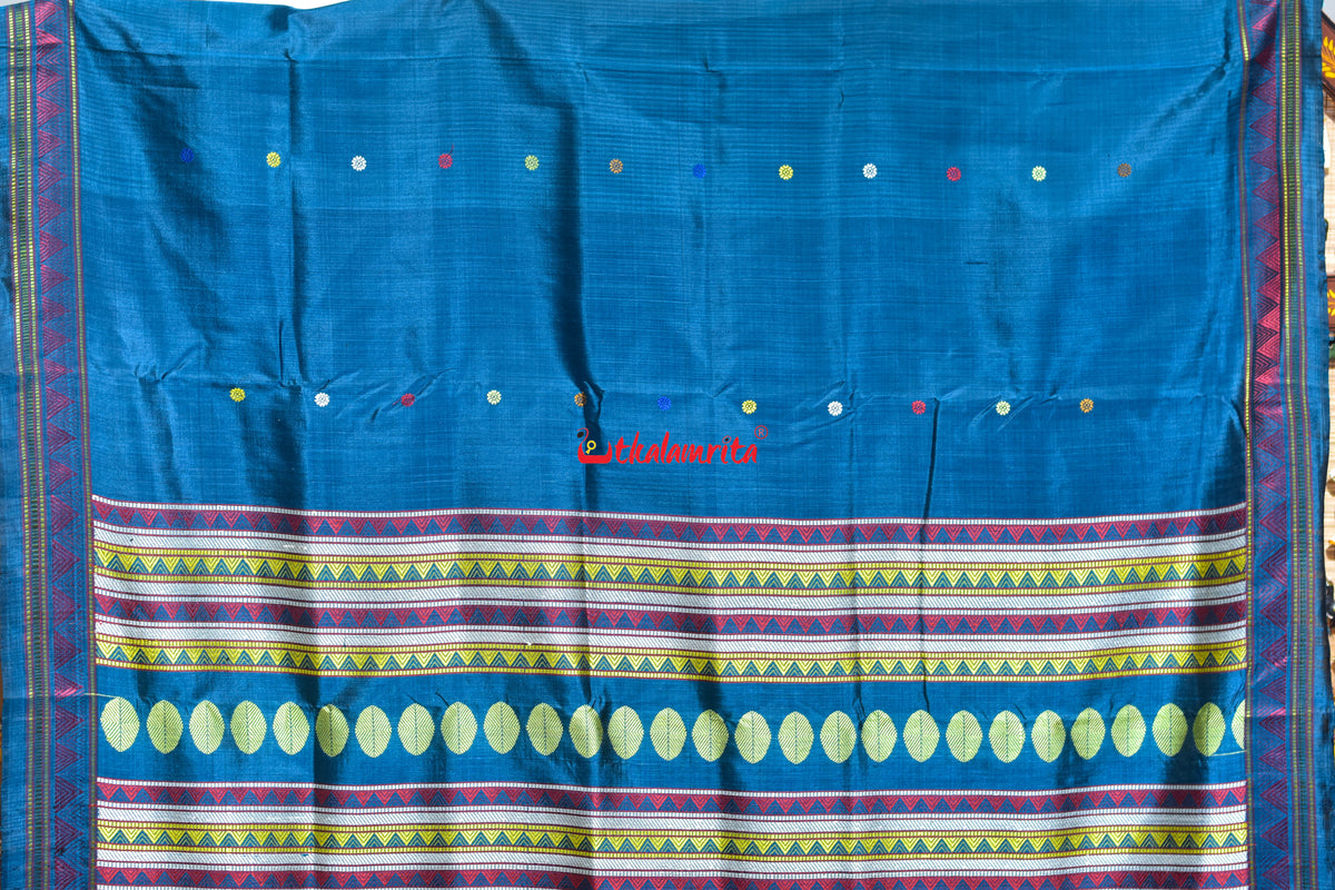 Copper Sulphate Double Aanchal Dongria Silk Saree