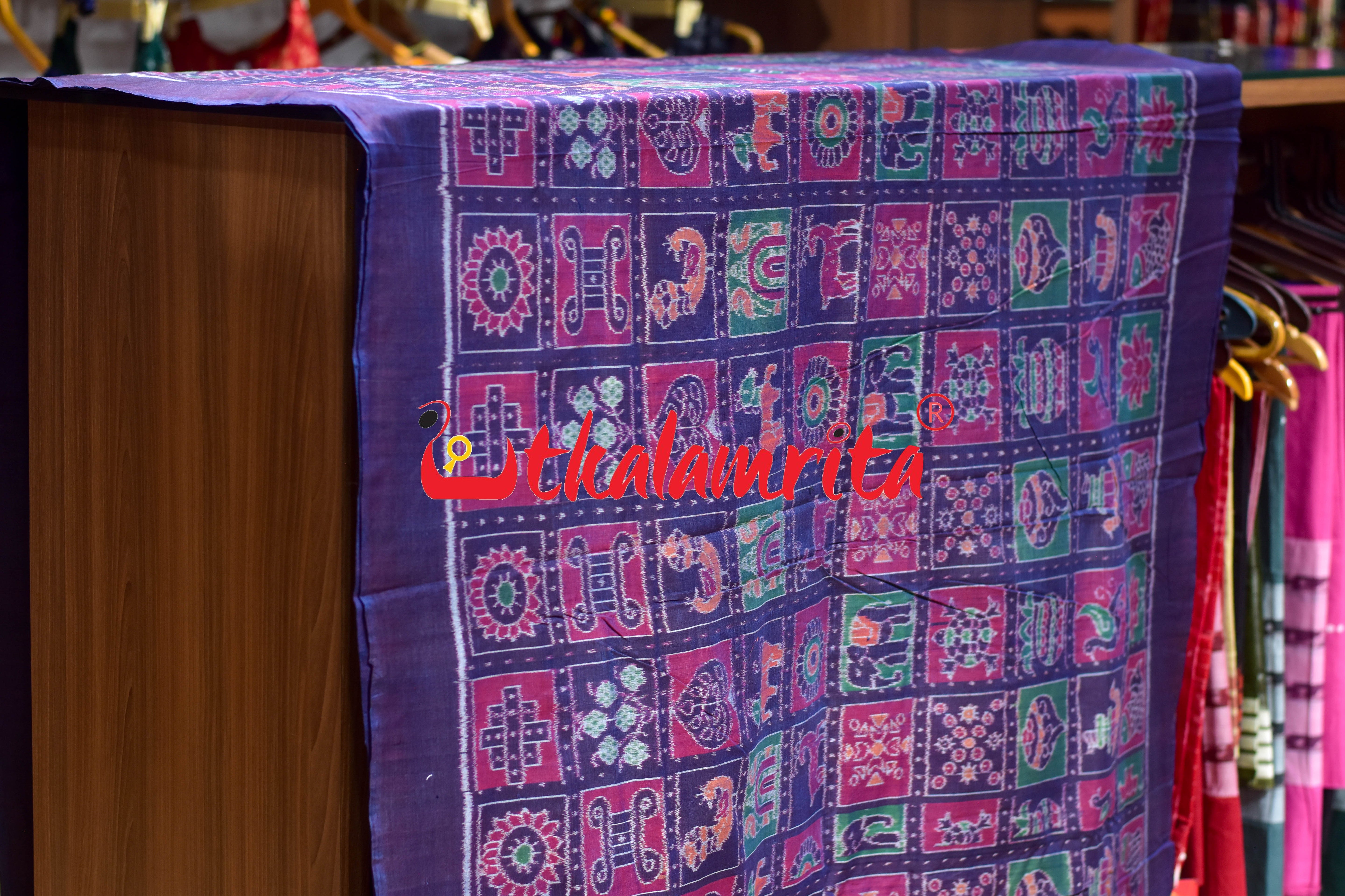 Dasakothi Blue Sambalpuri Cotton (Fabric)