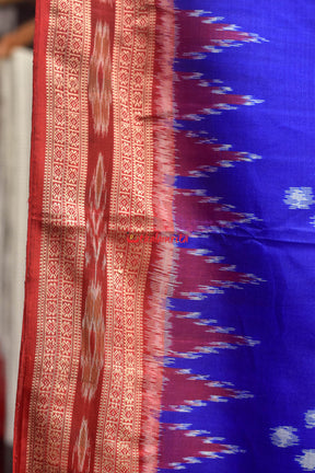 Blue Phula Tara Khandua Silk Saree