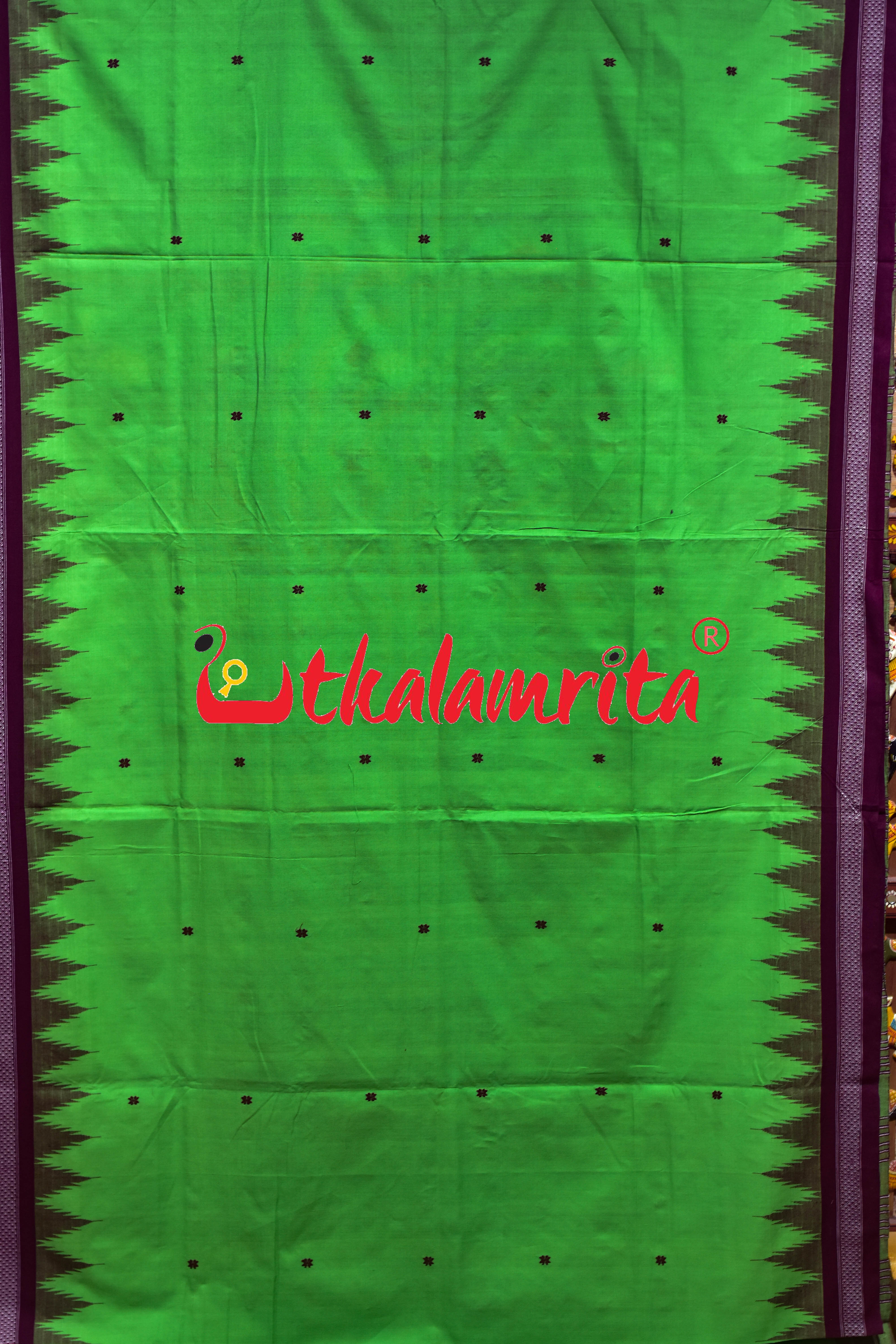 Green Black Original Ganjam Bomkai Cotton Saree