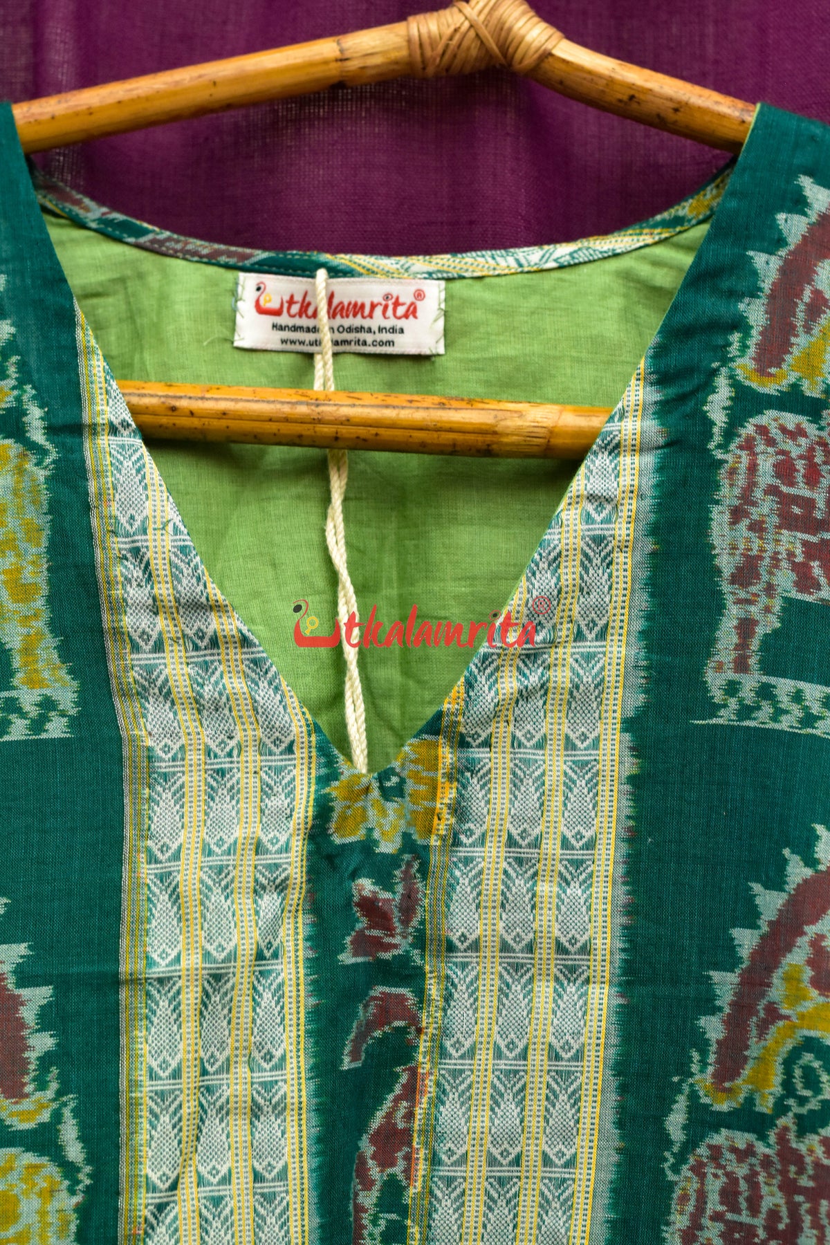 Green Nartaki Sambalpuri (Kaftan)