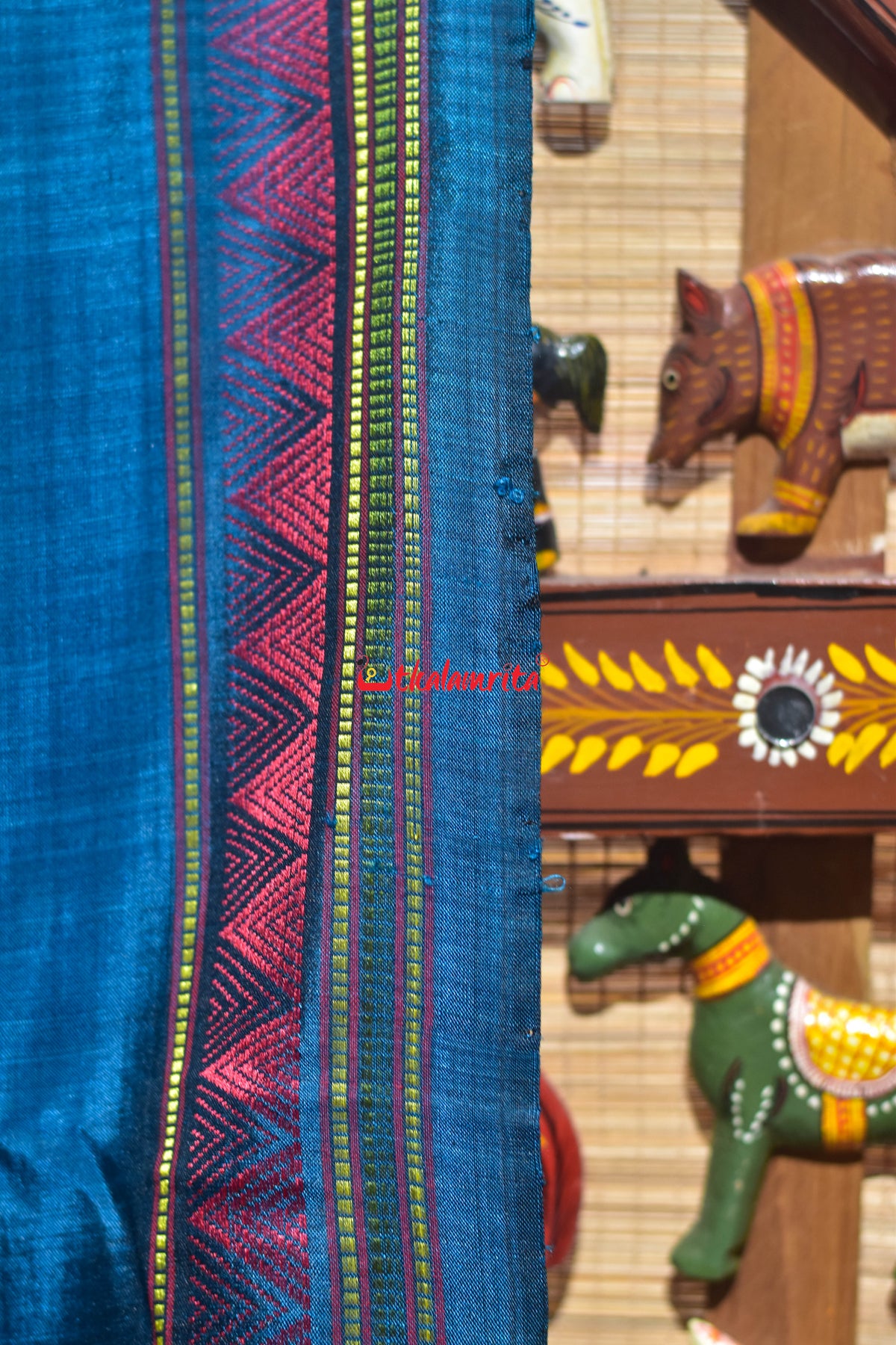 Copper Sulphate Double Aanchal Dongria Silk Saree