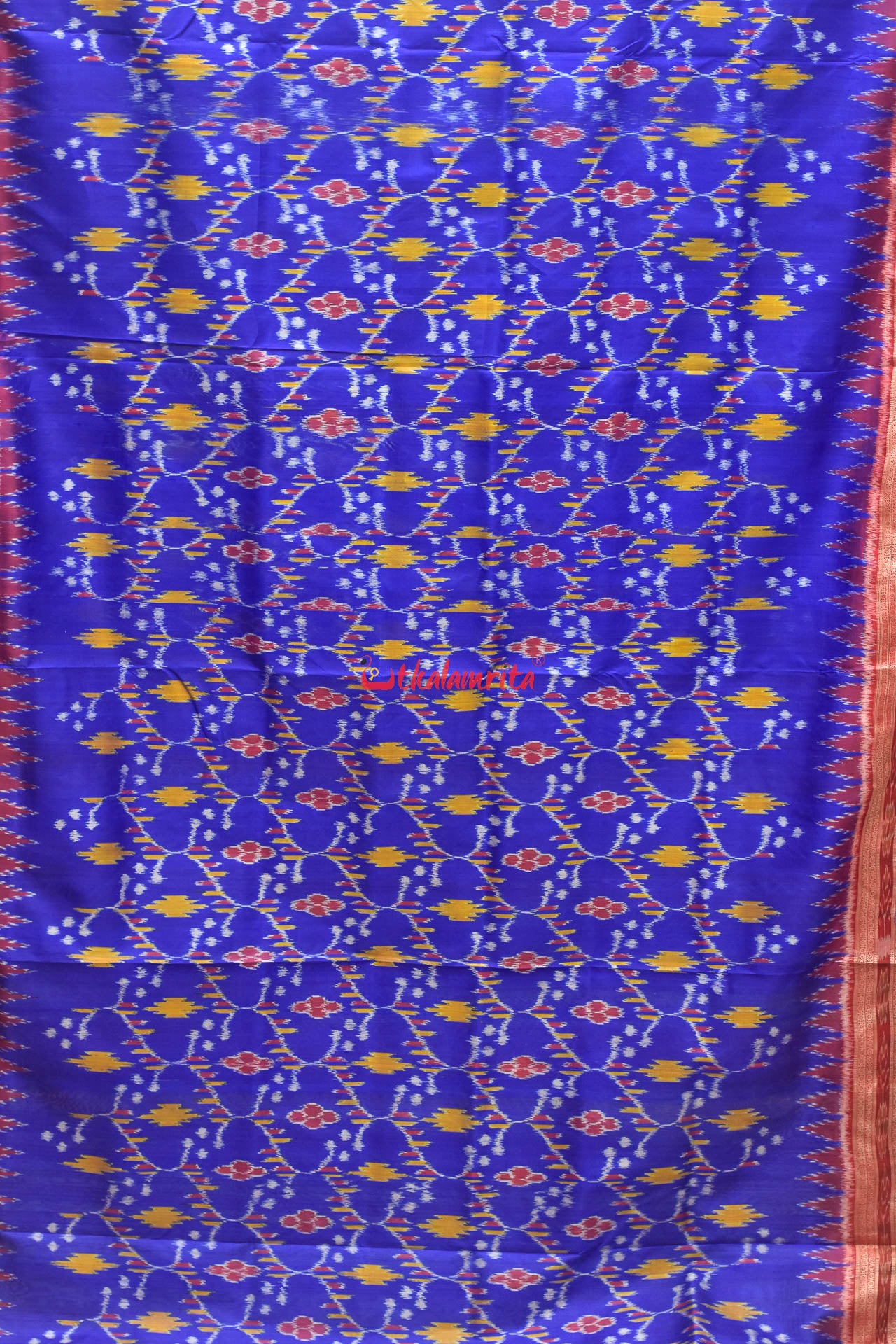 Blue Phula Tara Khandua Silk Saree