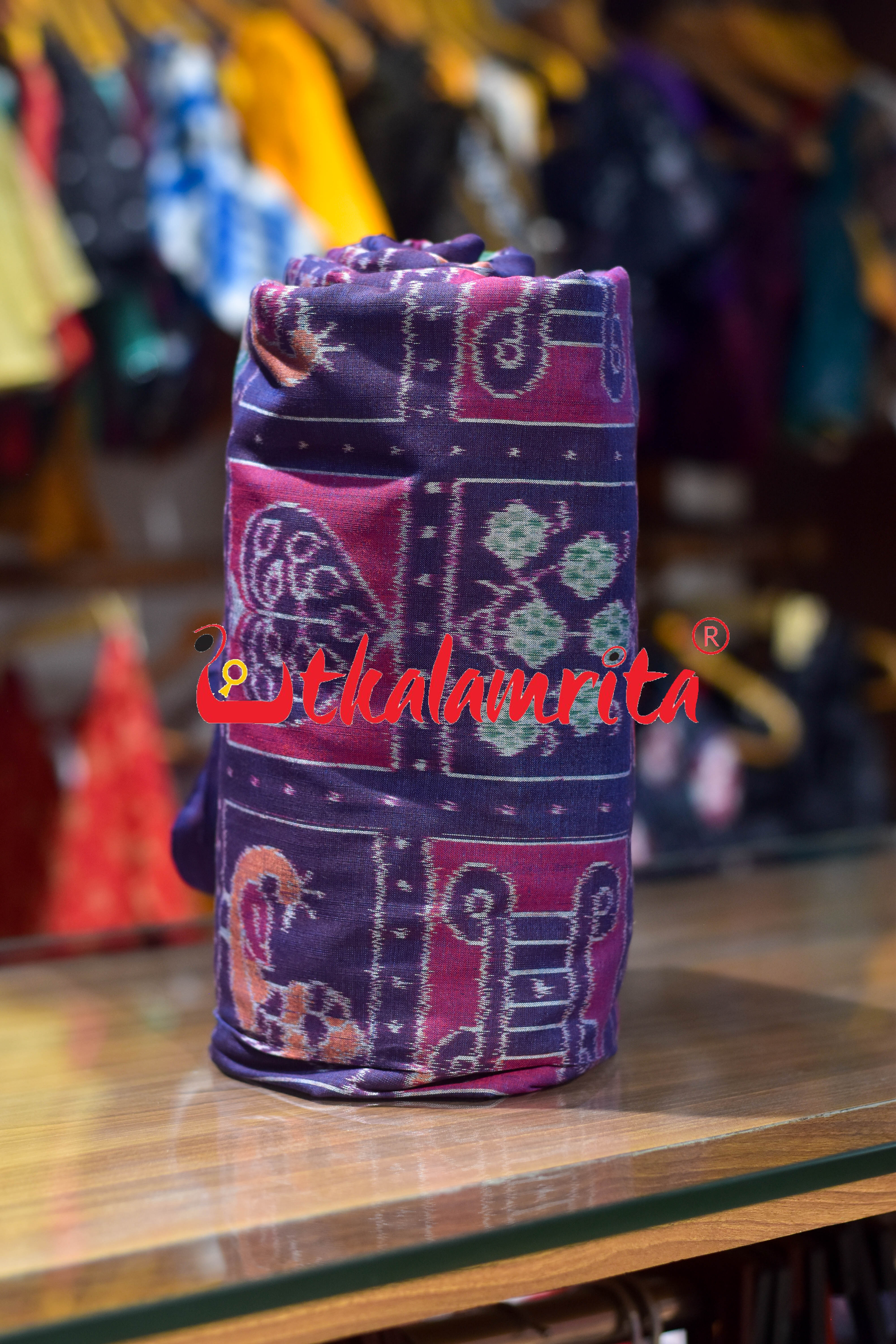 Dasakothi Blue Sambalpuri Cotton (Fabric)