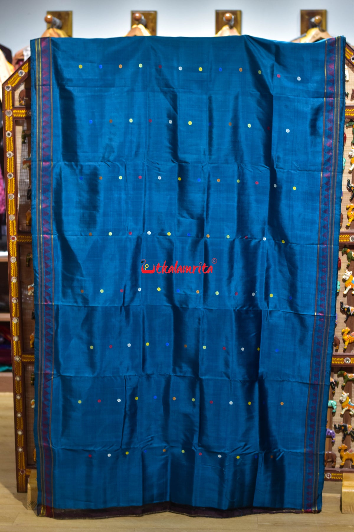 Copper Sulphate Double Aanchal Dongria Silk Saree