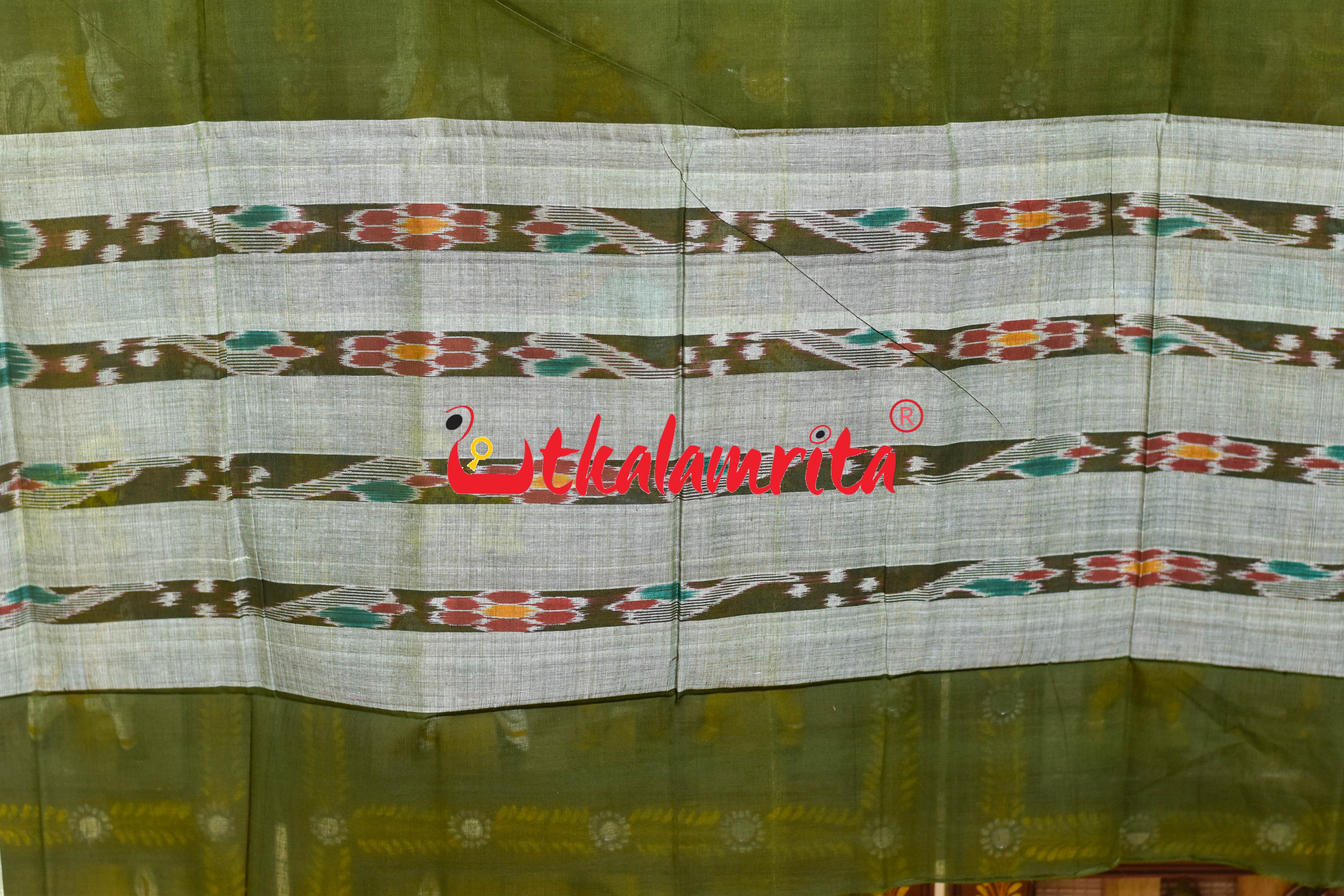 Mehendi Green Pittala Single Cotton (Dupatta)