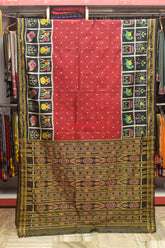 Red Dot Border Nabakothi Silk Saree