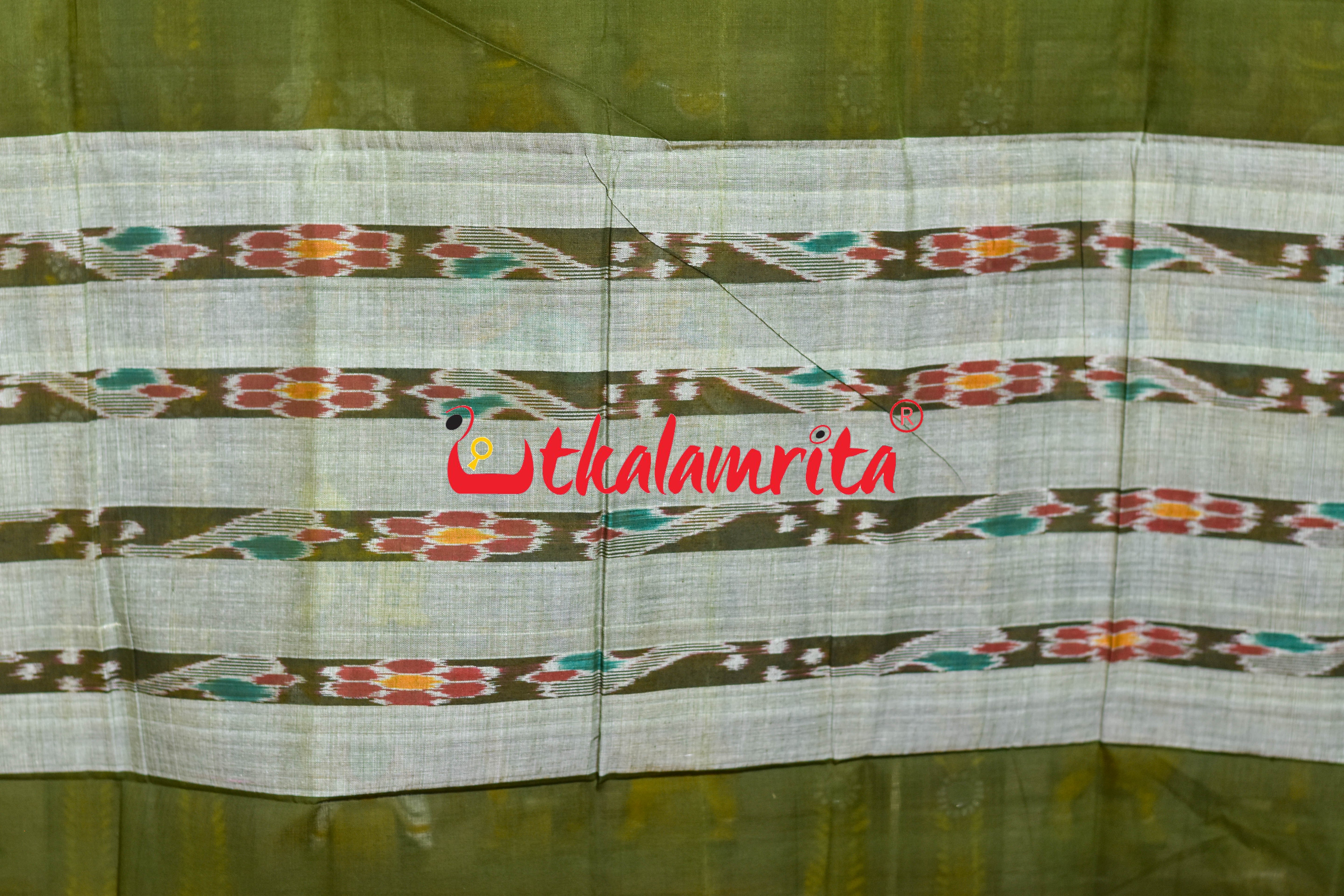 Mehendi Green Pittala Single Cotton (Dupatta)