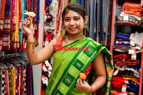 Light Neon Green Dhadi Doll Bomkai Silk Saree