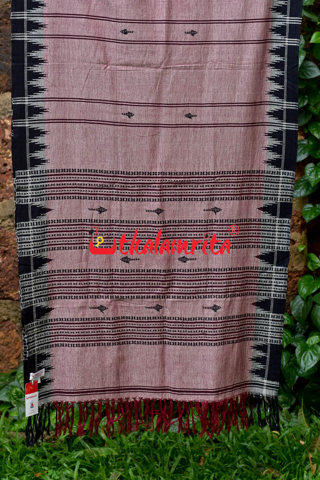 Pink Black Fishes (Kotpad Dupatta)