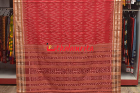 Rose Red Body Bandha Khandua Cotton Saree