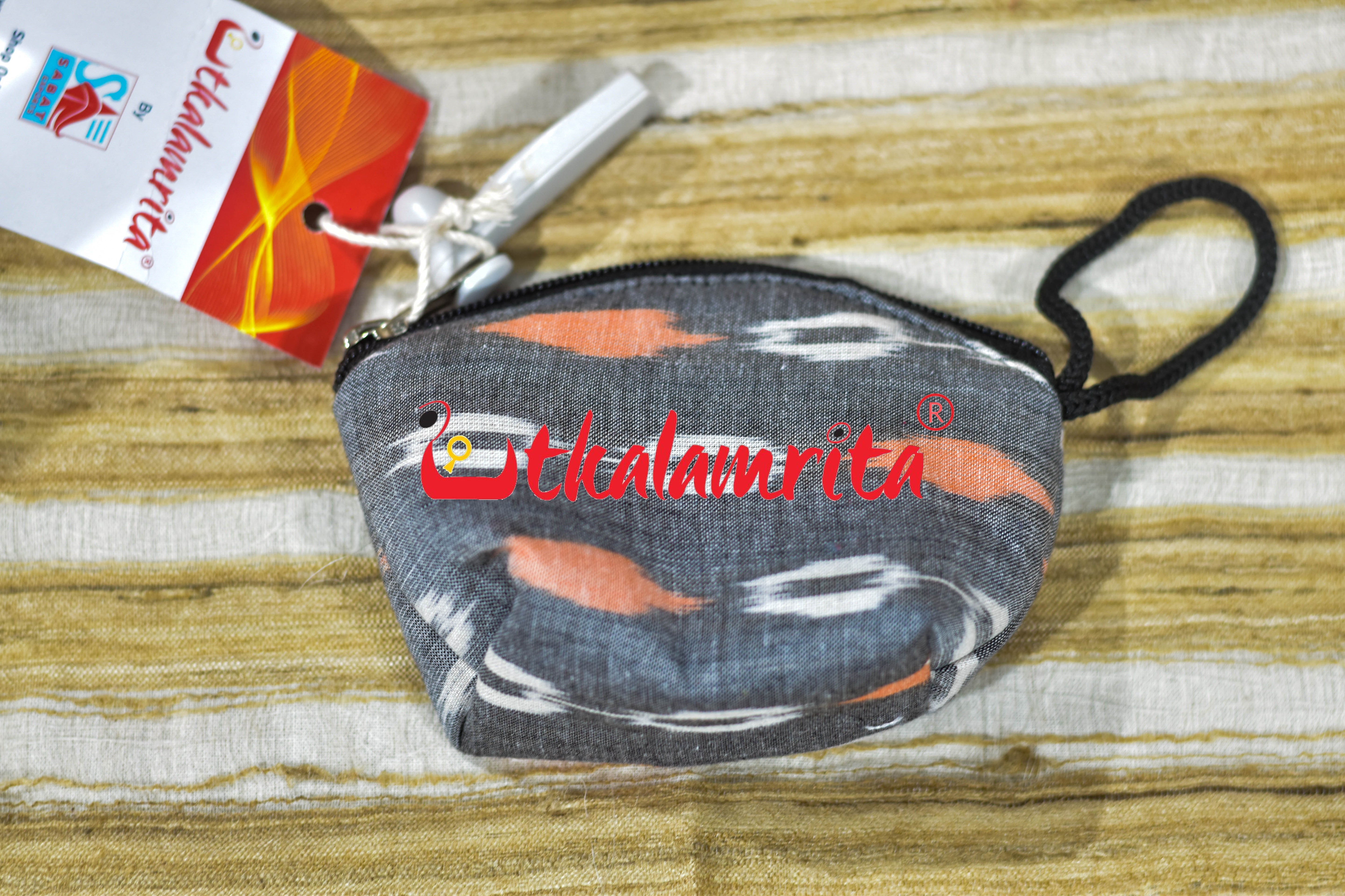 Grey Multi Dots Key Pouch