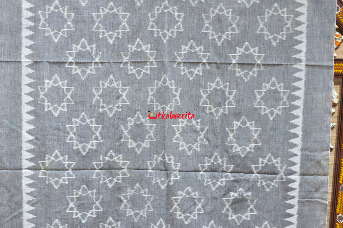 Grey Starry Maniabandha Cotton (Dupatta)