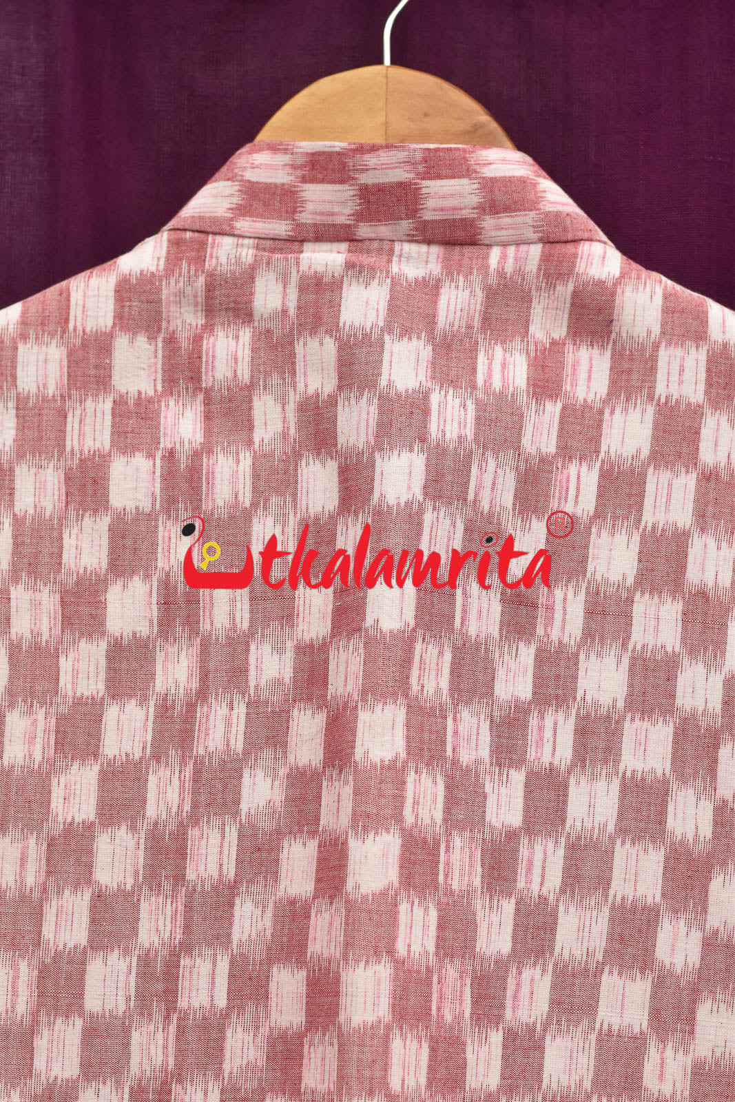 Checkerboard Pink White Ikat (Modi Jacket)