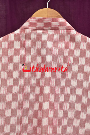 Checkerboard Pink White Ikat (Modi Jacket)