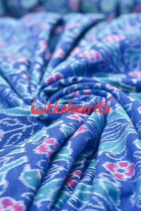 Teal Chadhei Sambalpuri Cotton (Fabric)