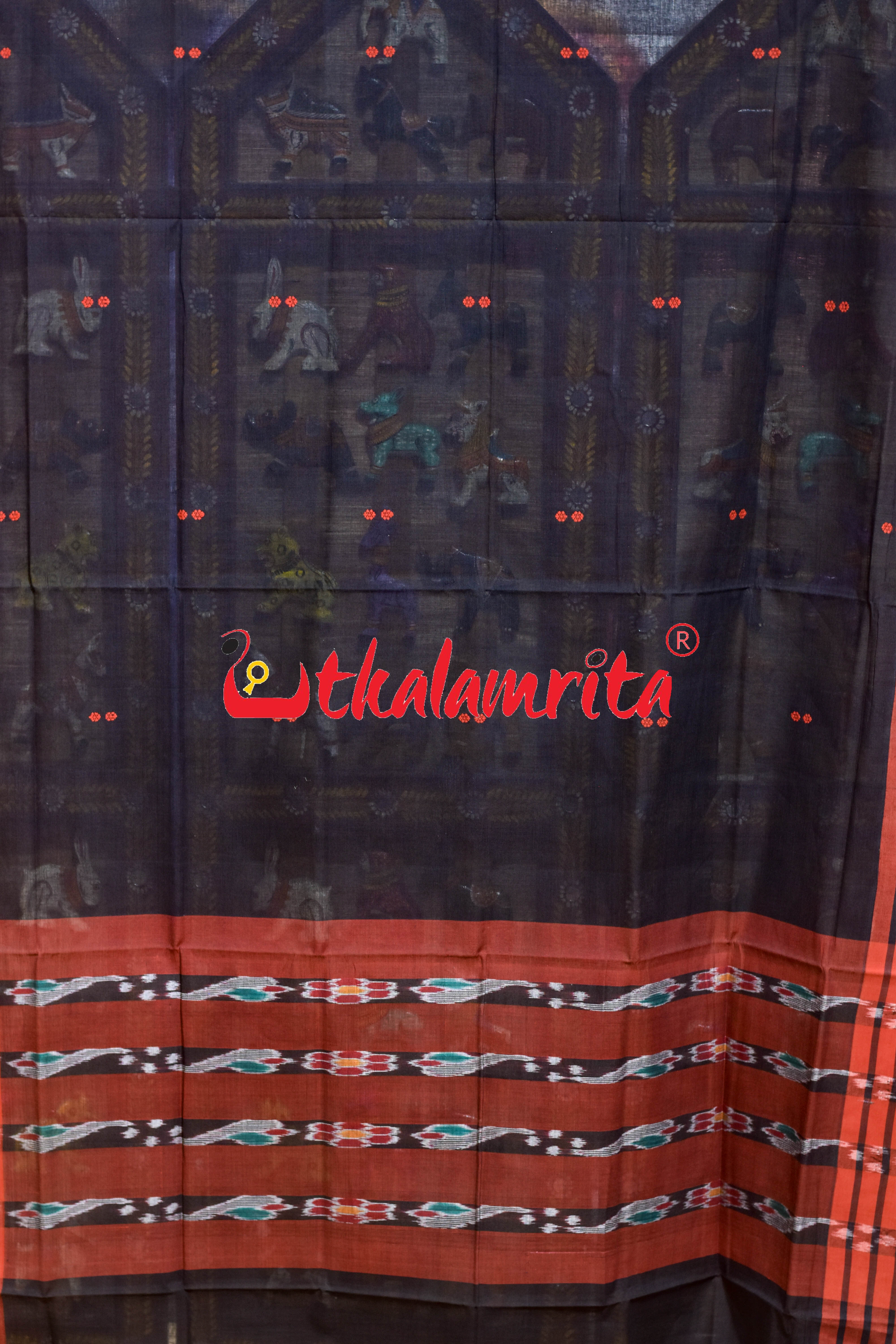Black Rust Pittala Single Cotton (Dupatta)