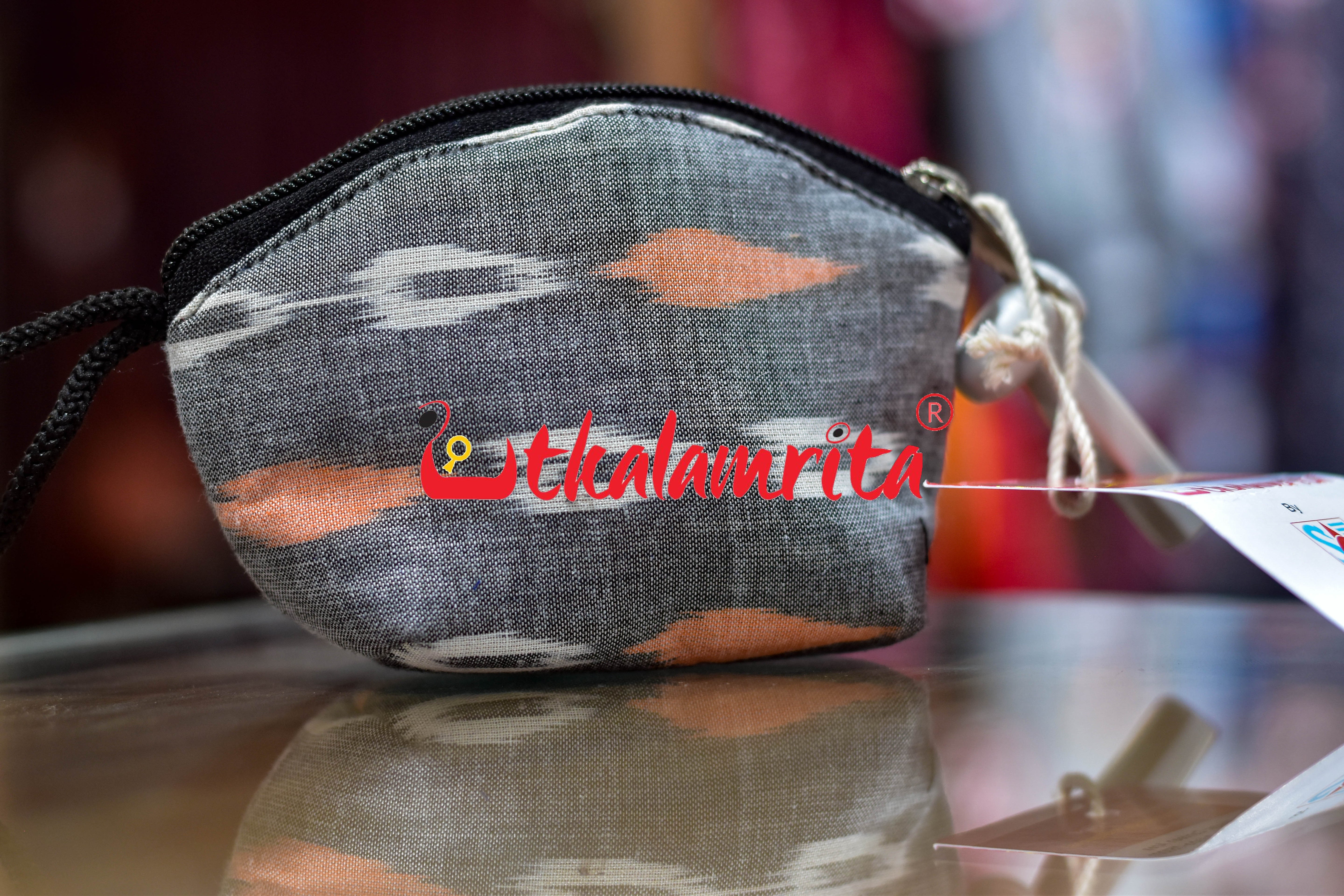 Grey Multi Dots Key Pouch
