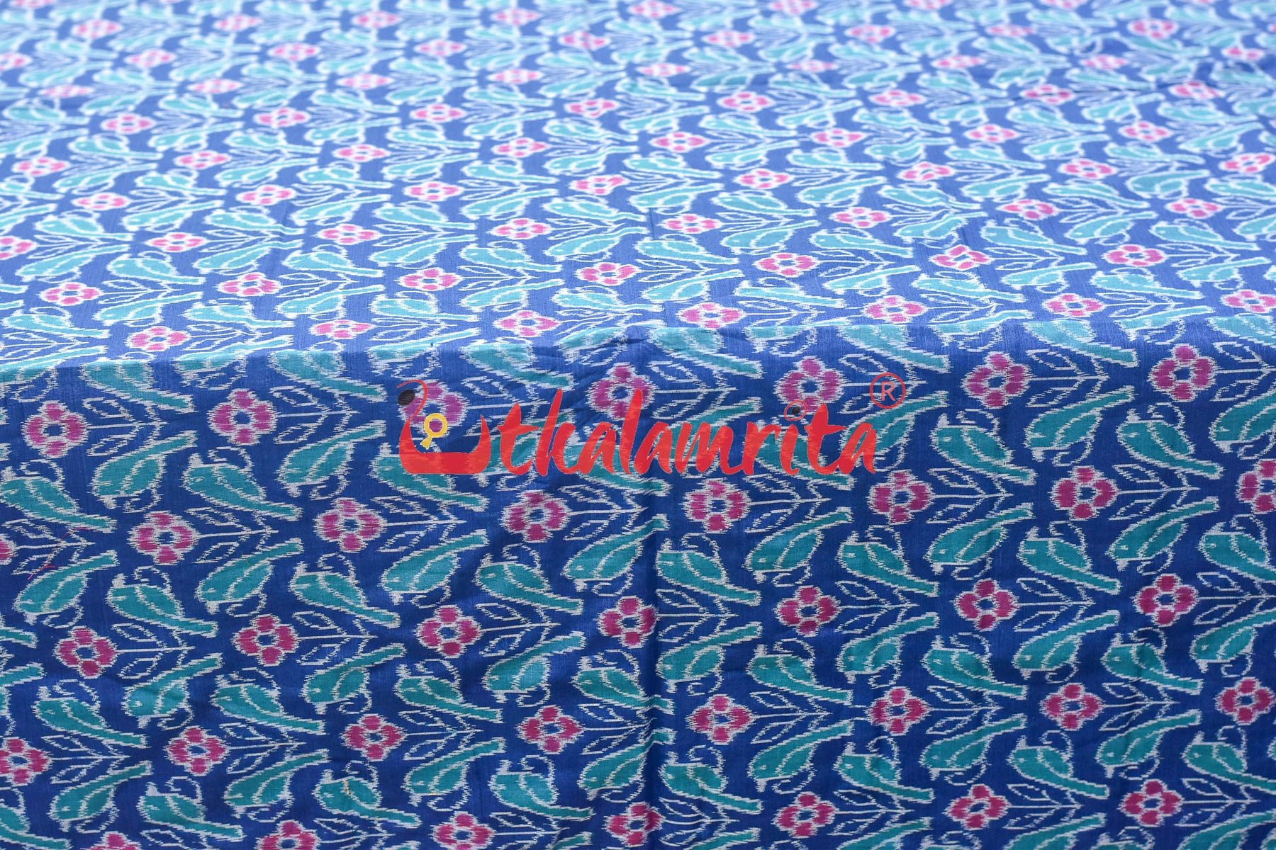 Teal Chadhei Sambalpuri Cotton (Fabric)