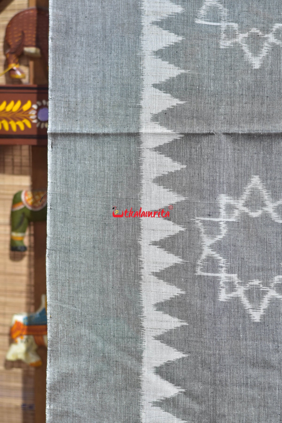 Grey Starry Maniabandha Cotton (Dupatta)