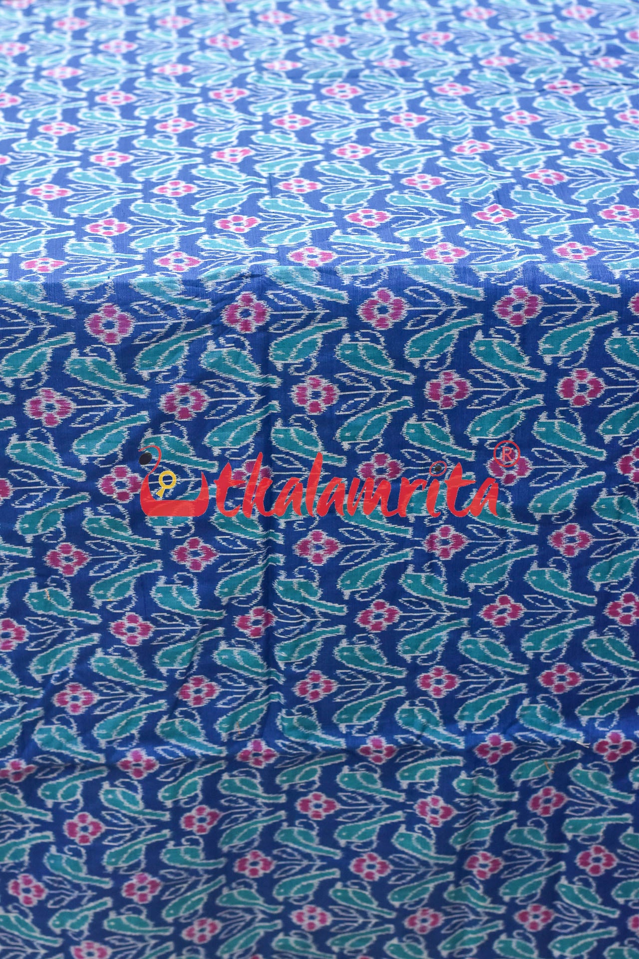 Teal Chadhei Sambalpuri Cotton (Fabric)