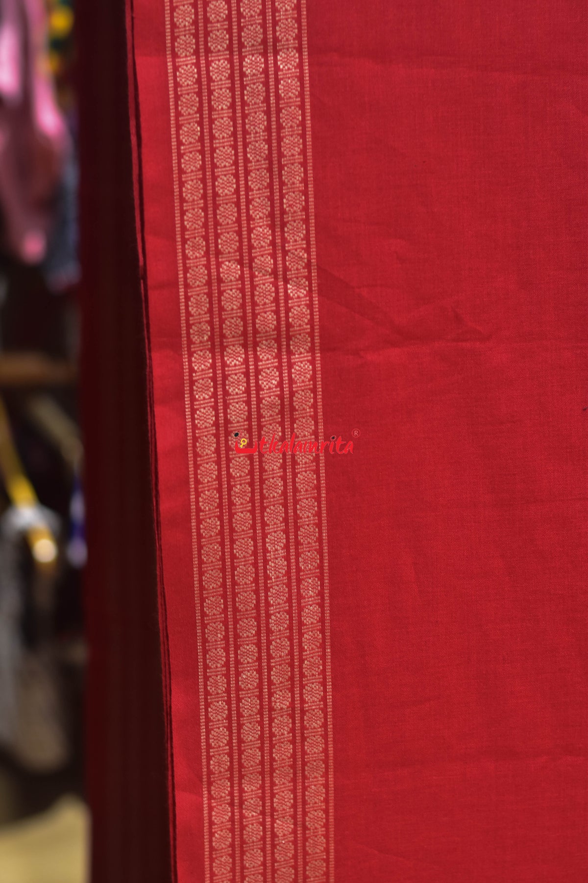 Red Golden Border Blouse (Fabric)