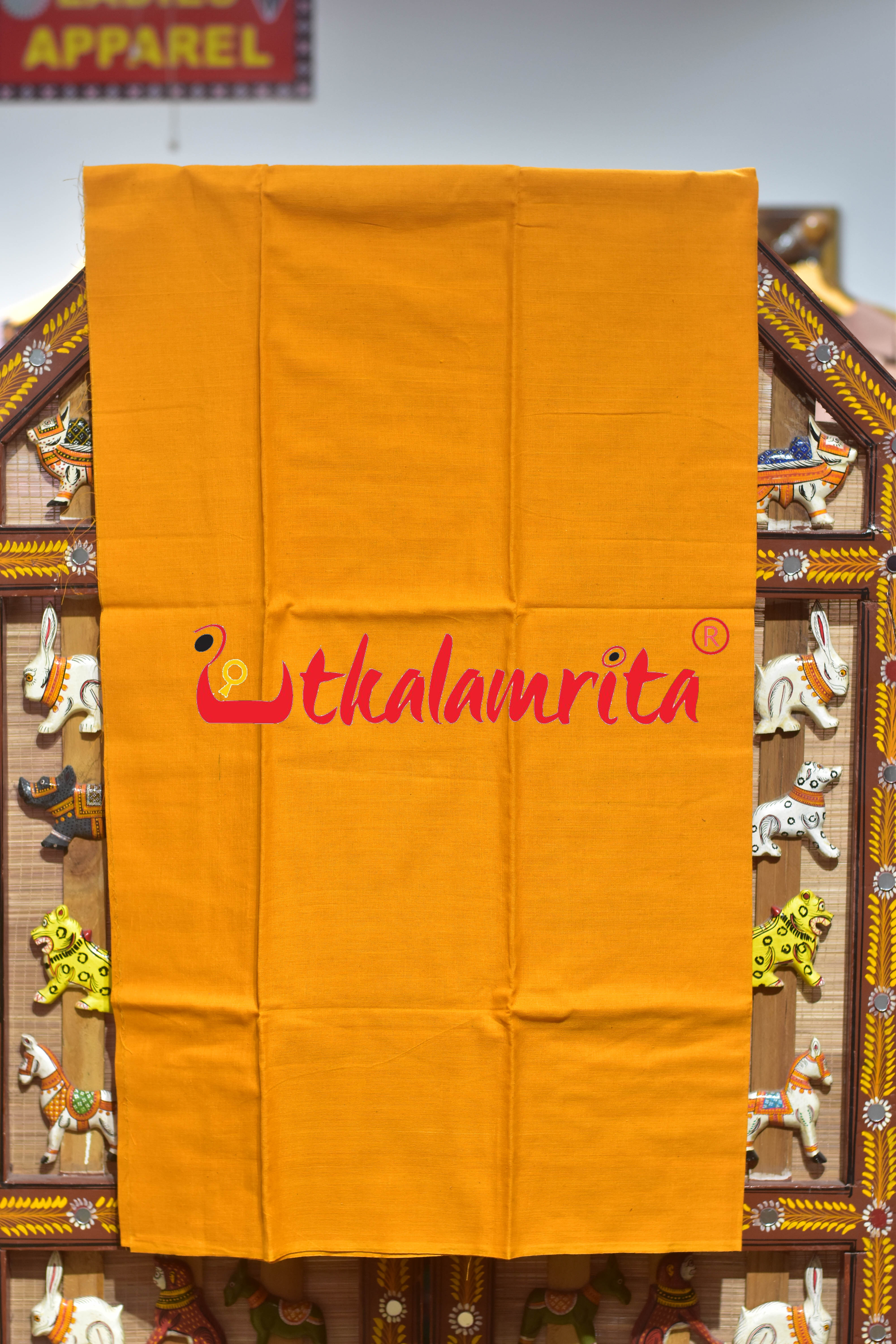 Blue Yellow Middle Design Kadha Pasapali Dress Set