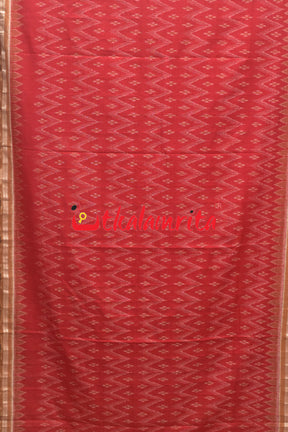 Rose Red Body Bandha Khandua Cotton Saree