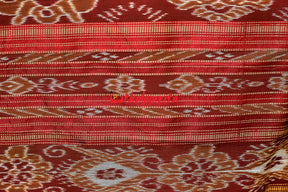 Mehndi Maroon Mayura Chandrika Khandua Silk Saree